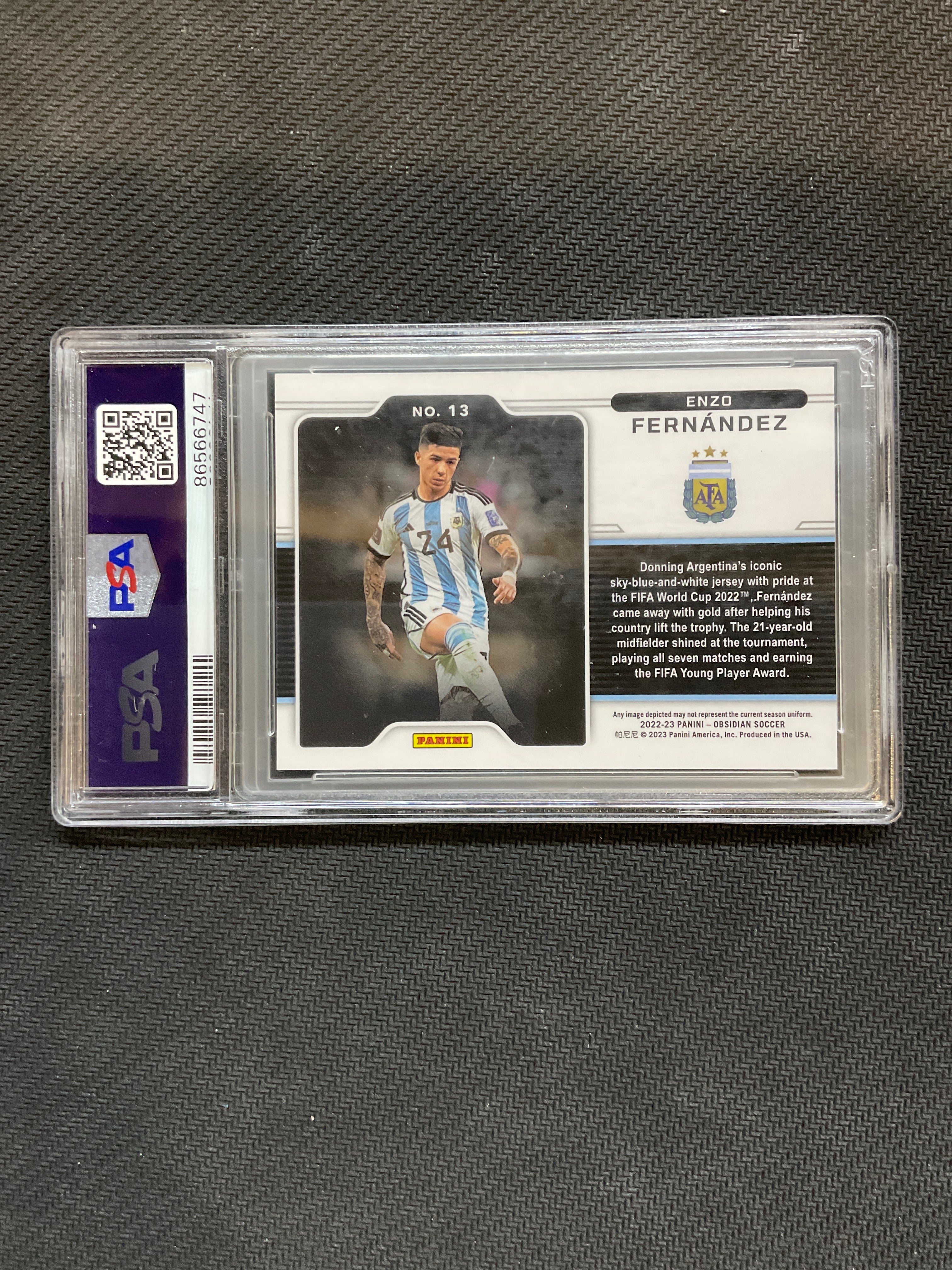 2022-23 Obsidian Enzo Fernandez Black Colorblast PSA 9 Argentina
