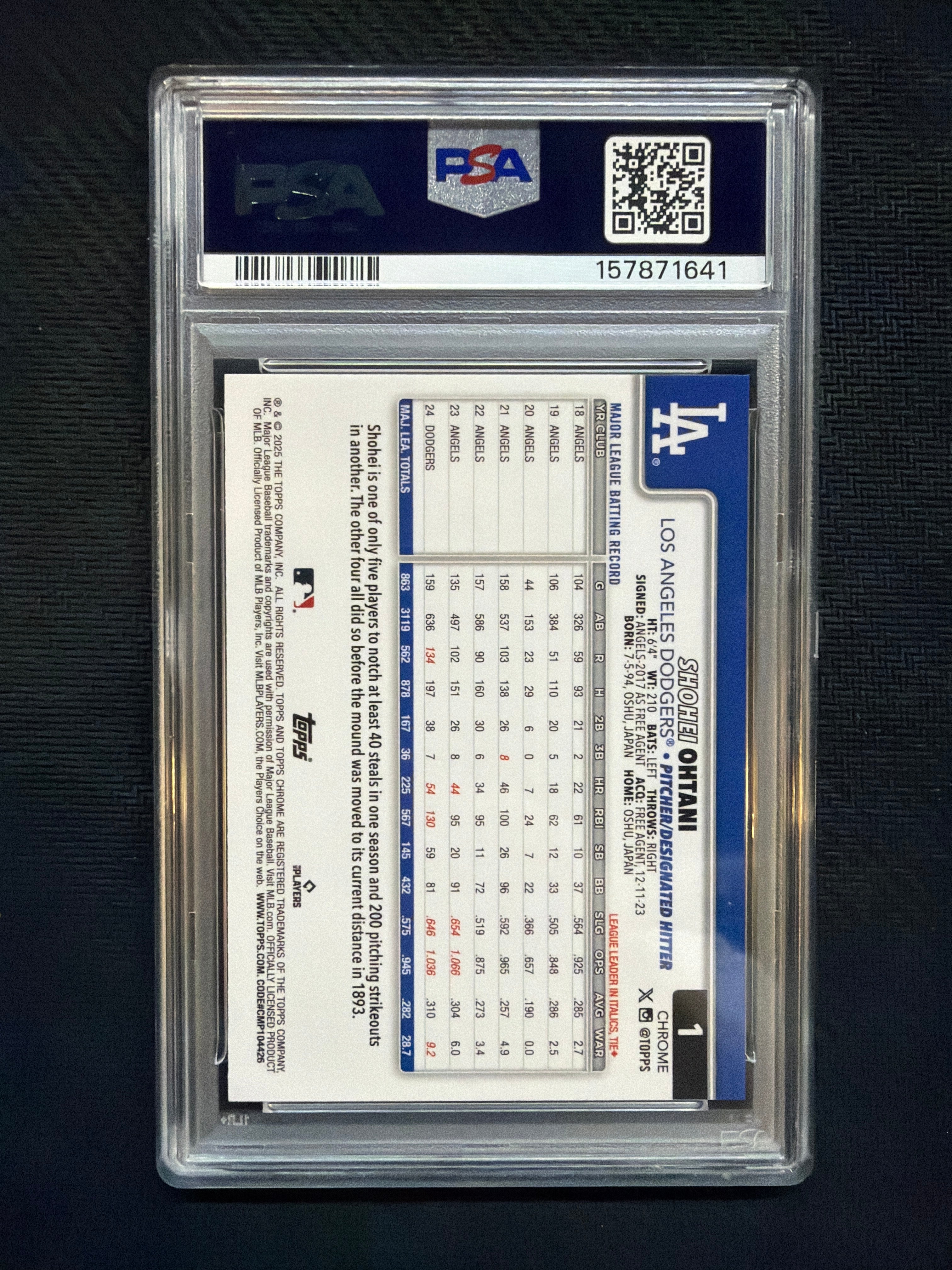 2025 Topps Chrome Shohei Ohtani Raywave PSA 10