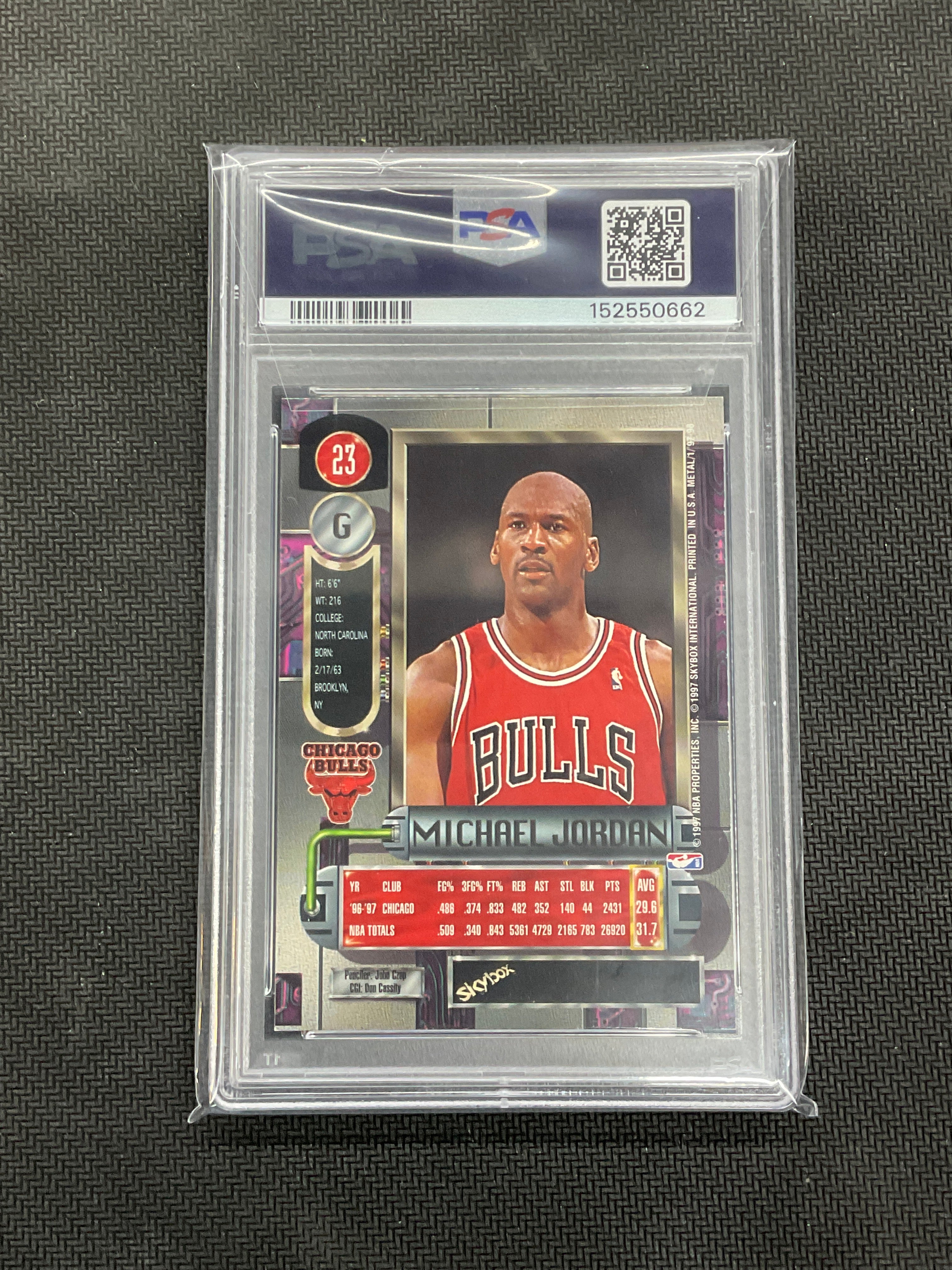 1997 Metal Universe Michael Jordan #23 PSA 7