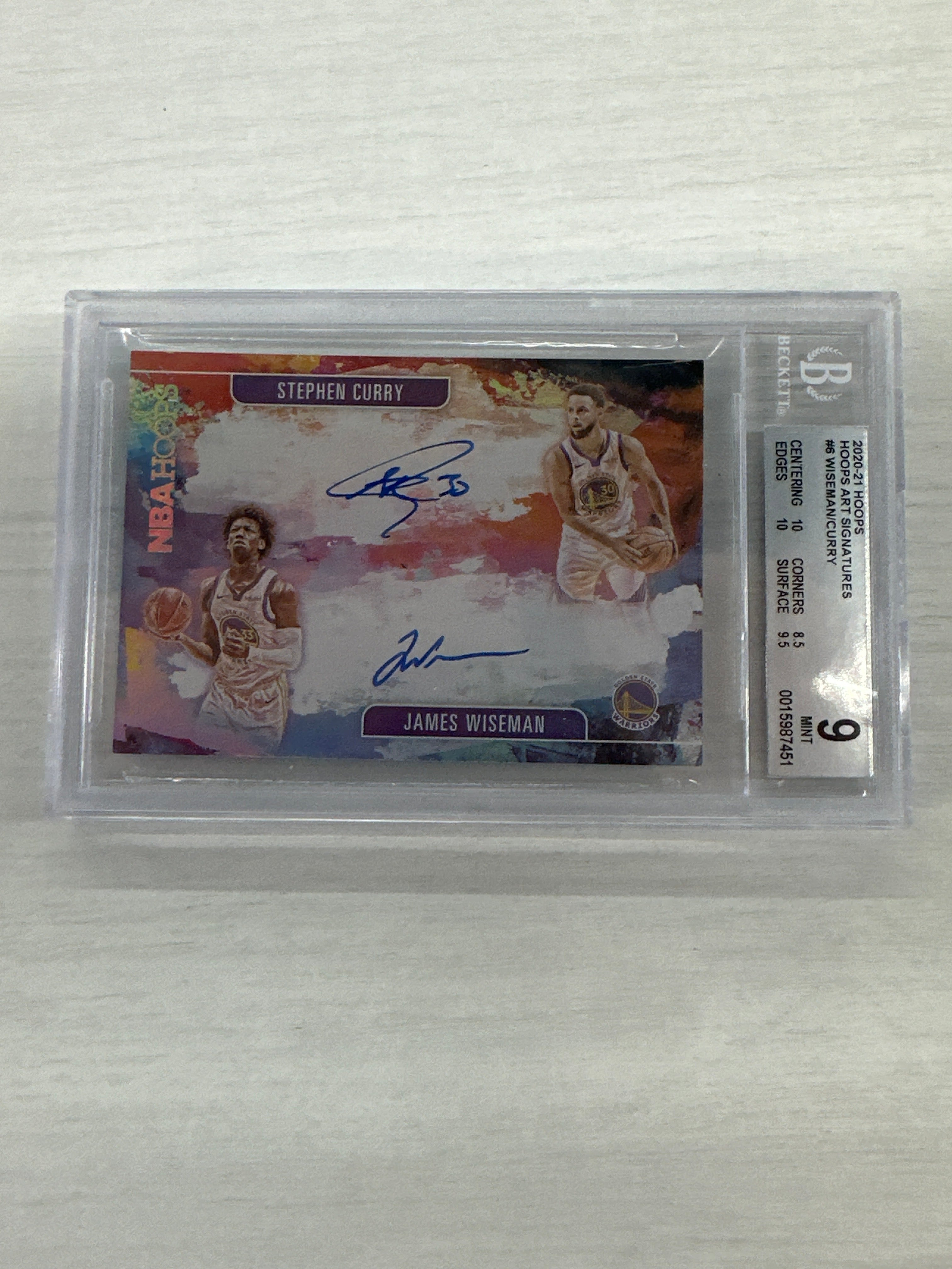 2020 Hoops Art Wiseman Stephen Curry Auto BGS 9