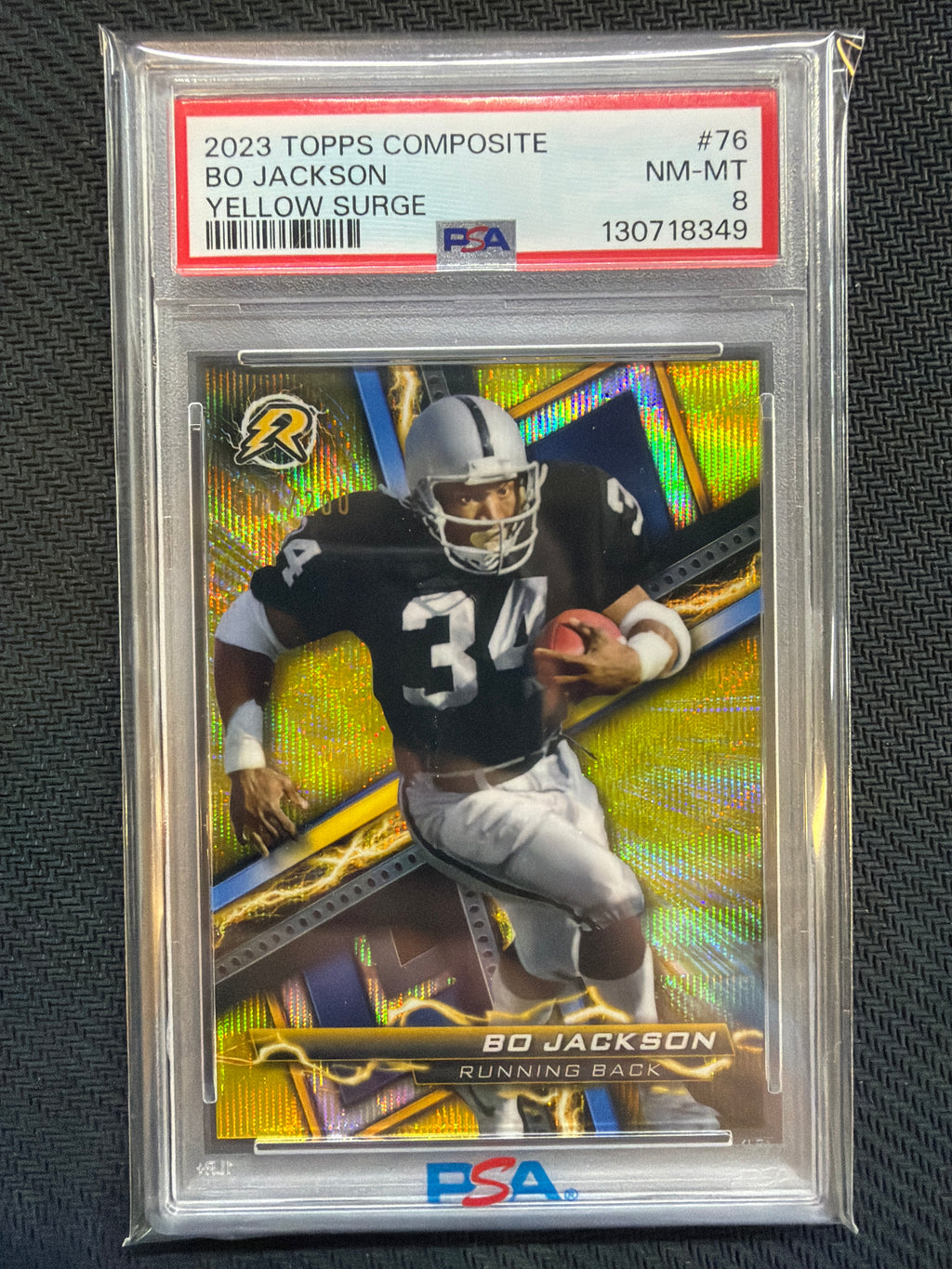 2023 Topps Composite Bo Jackson Yellow Surge /200 #76 PSA 8 Raiders