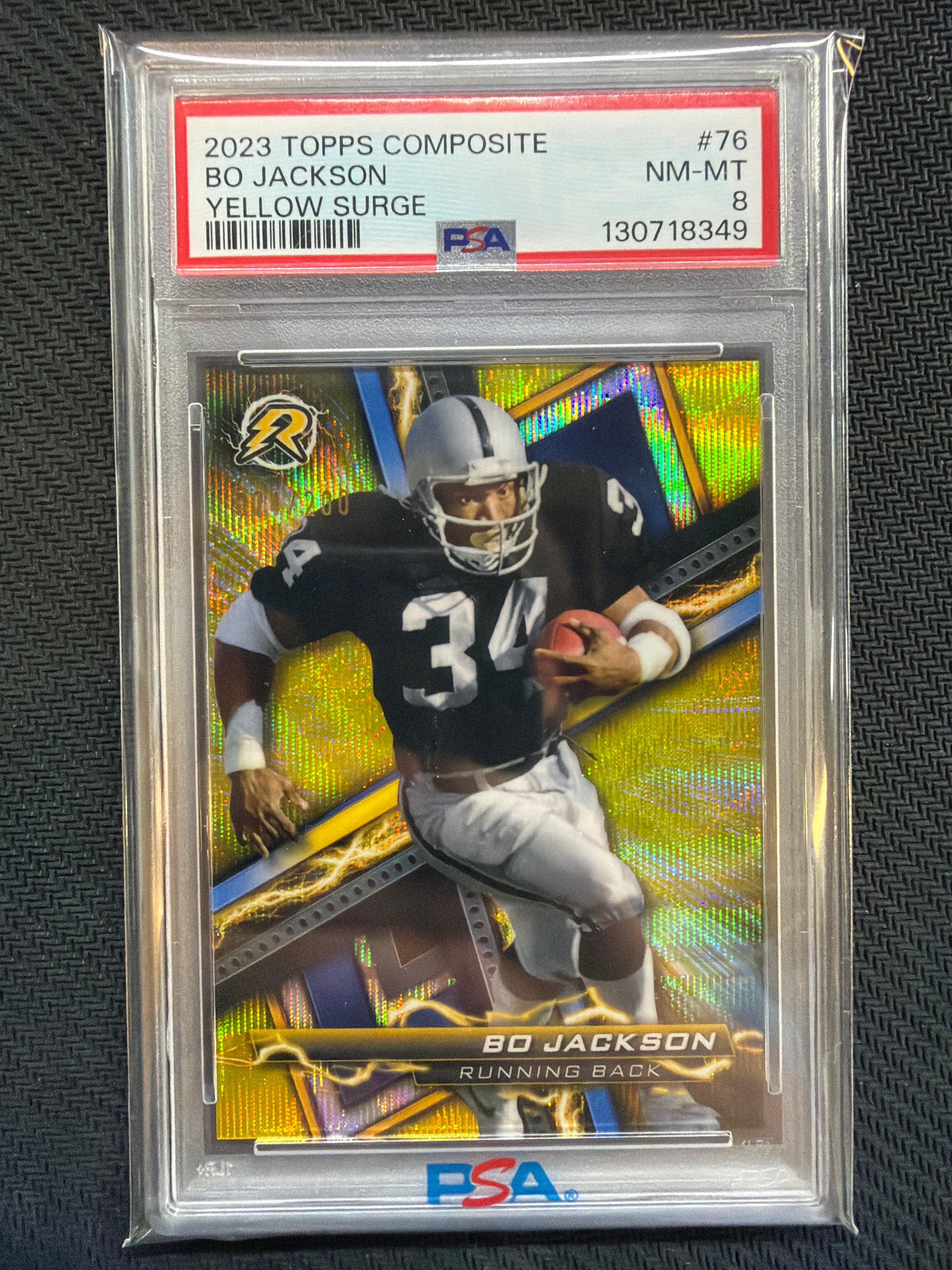 2023 Topps Composite Bo Jackson Yellow Surge /200 #76 PSA 8 Raiders