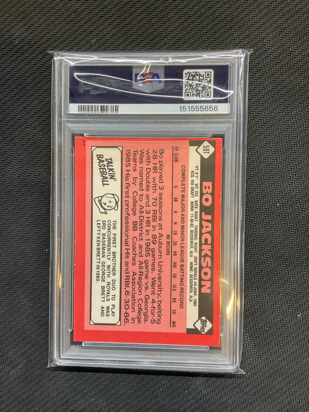 1986 Topps Traded Bo Jackson Rookie #50T PSA 6 656