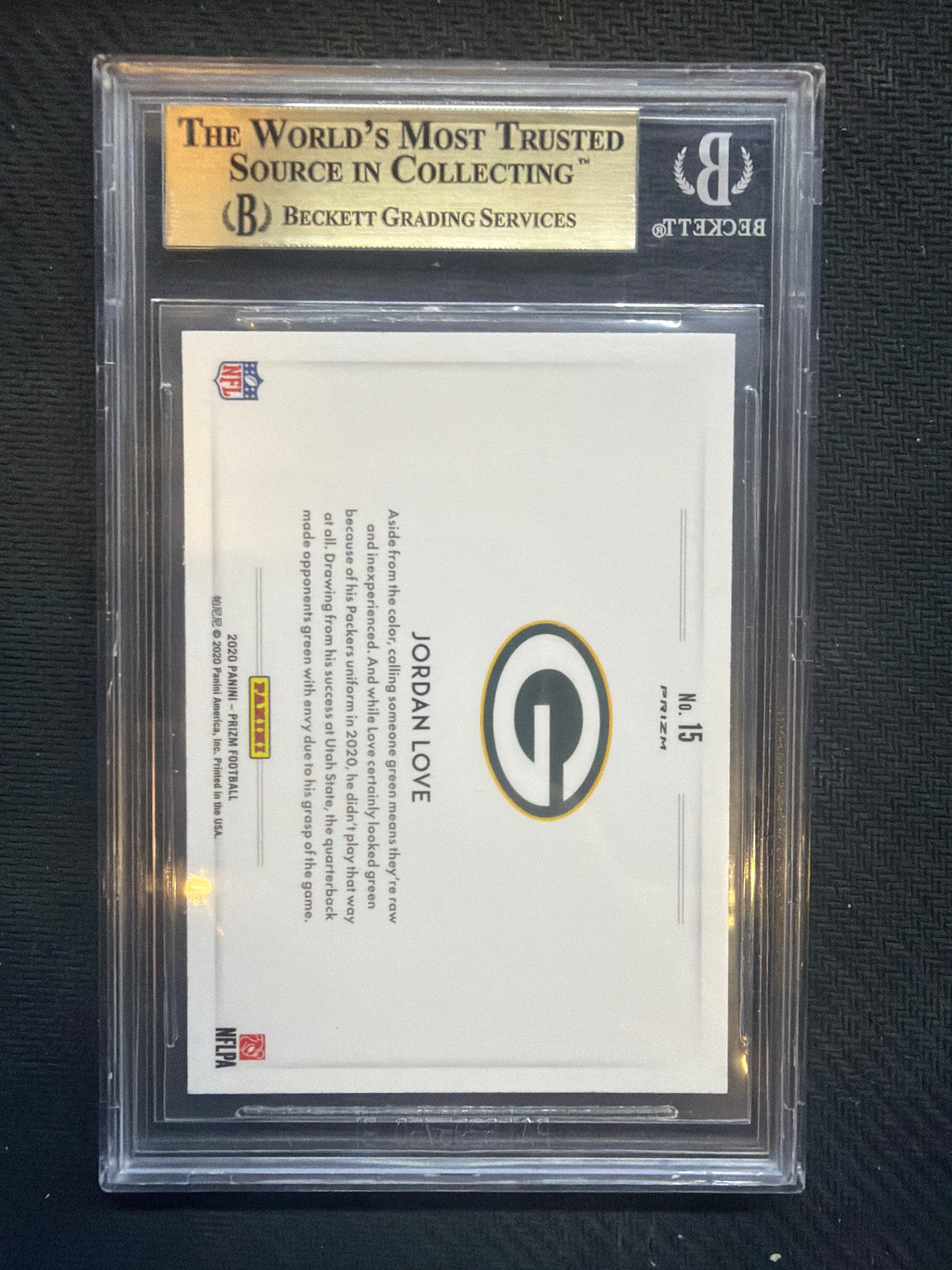 2020 Panini Prizm Jordan Love Rookie Color Blast BGS 9.5 Packers