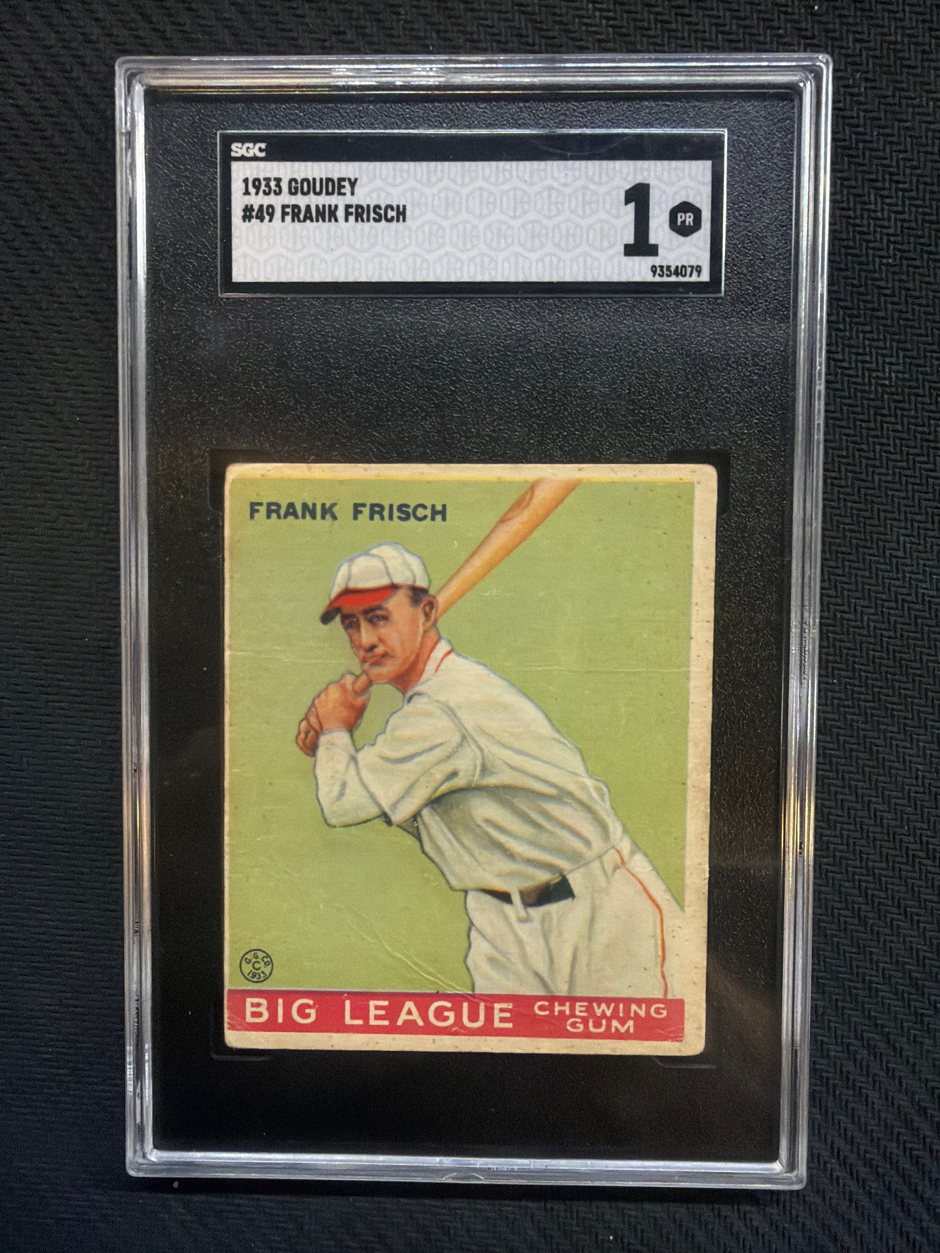 1933 Goudey Frank Frisch #49 SGC 1