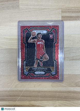 2023-24 Prizm Amen Thompson Red Sparkle #150 Rookie