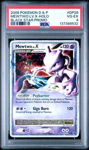 2008 Pokemon Promo Mewtwo Lv. X Holo DP28 PSA 4