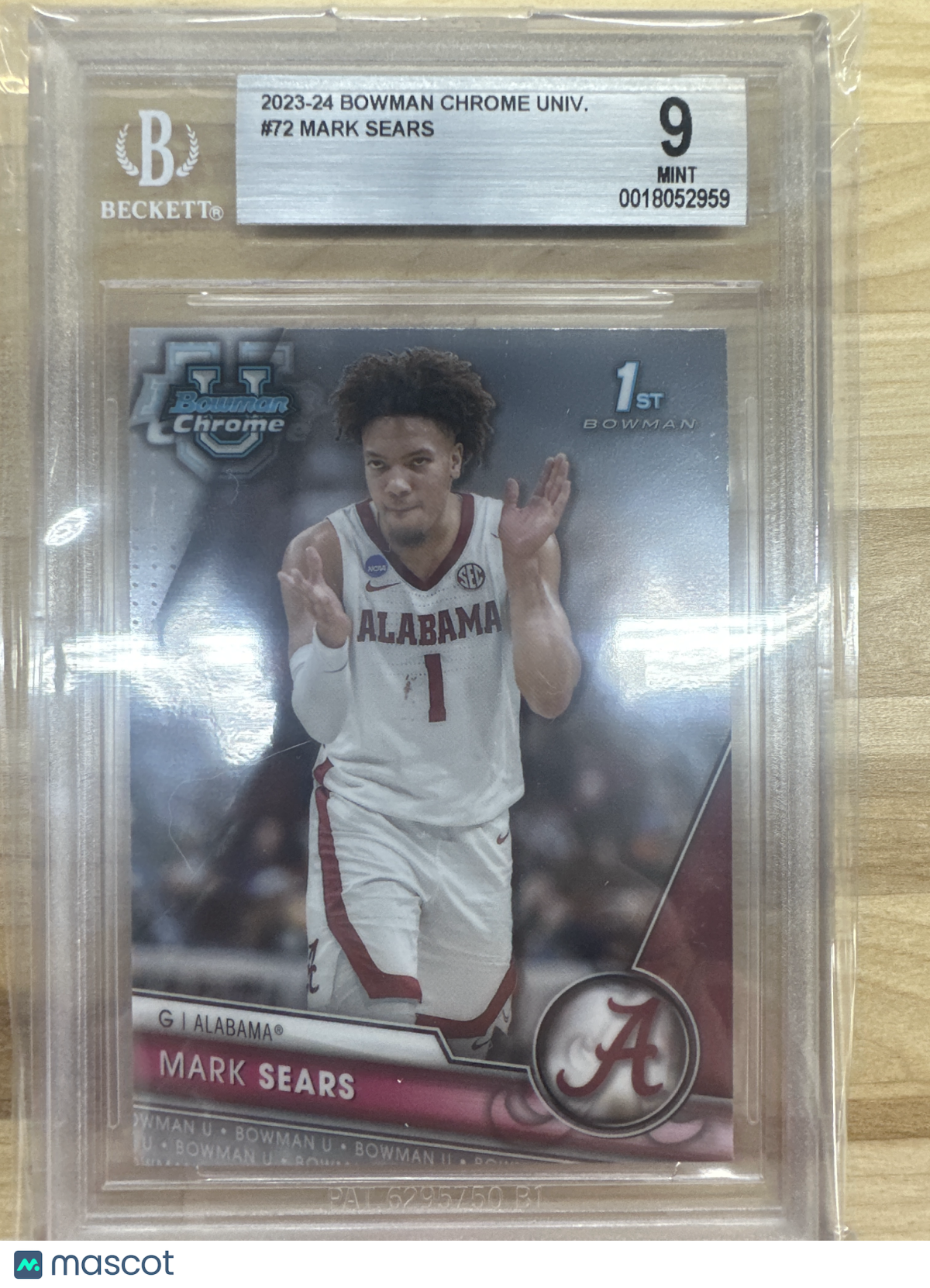 2024 Bowman Chrome University Mark Sears BGS 9