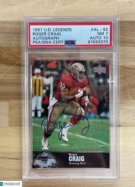 1997 Upper Deck Legends Roger Craig Autograph #AL-92 PSA 7