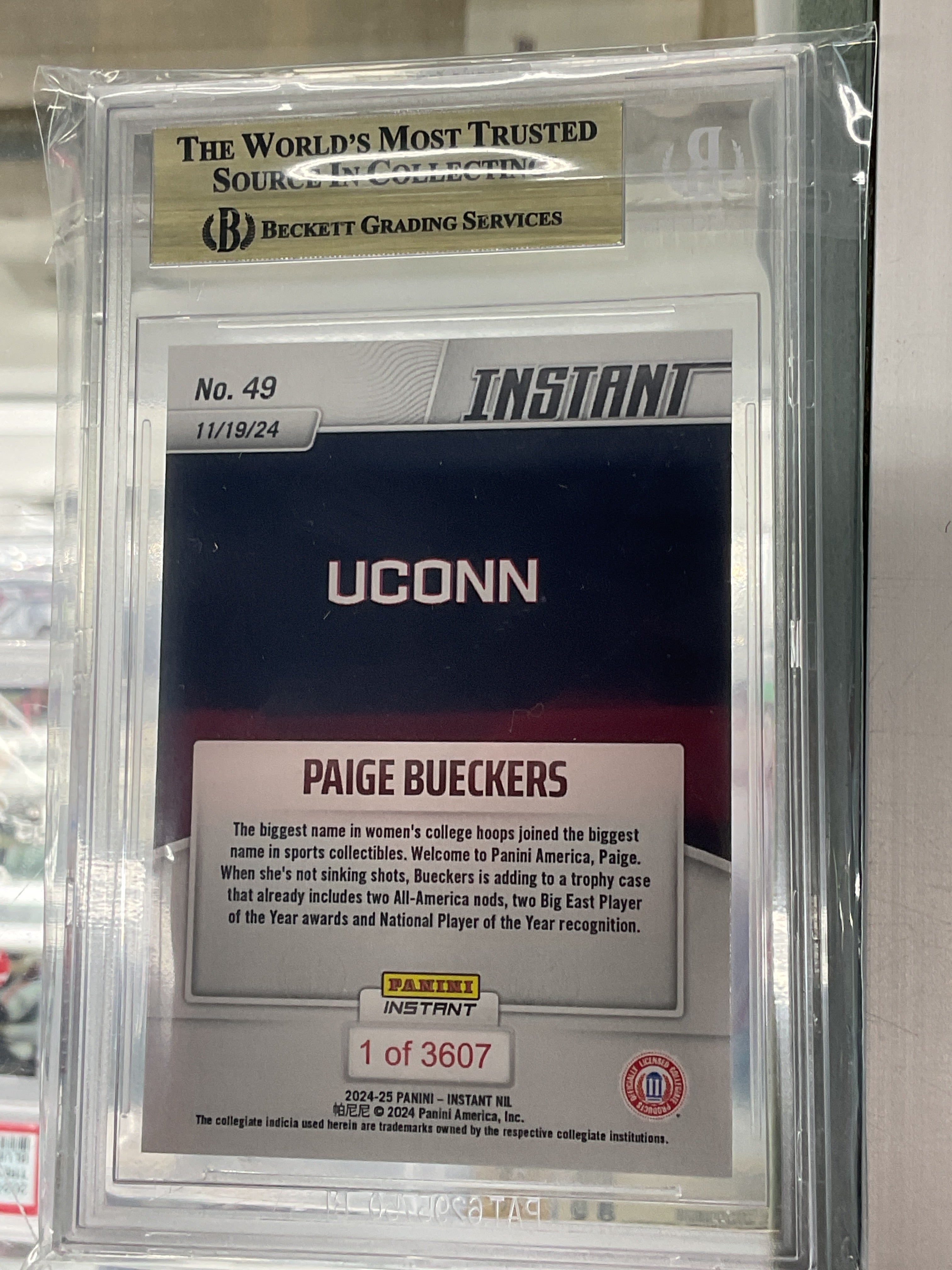 2024-25 Panini Instant Paige Bueckers Rookie BGS 9.5