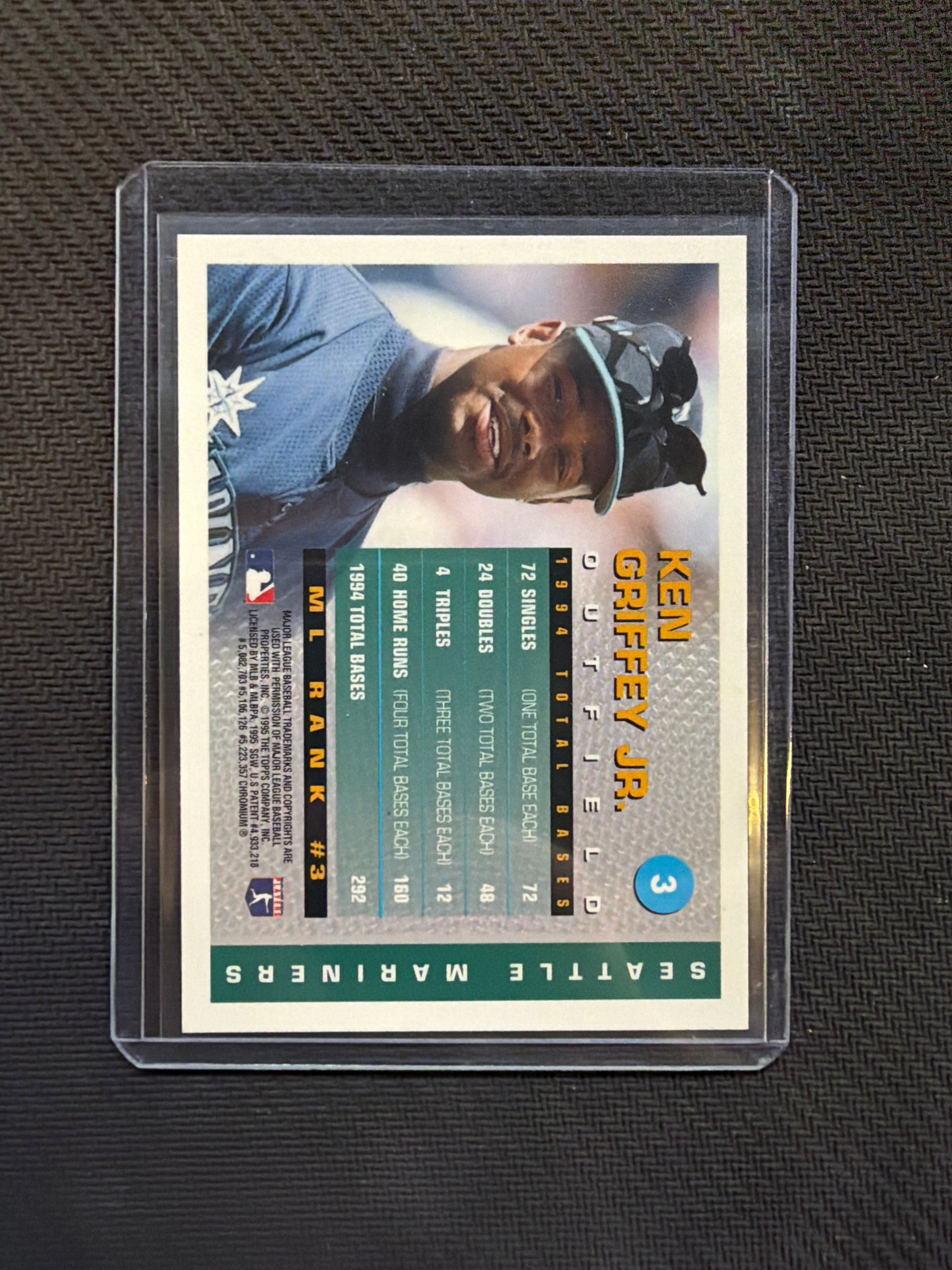 1995 Topps Ken Griffey Jr Finest Insert W/Coating Mariners