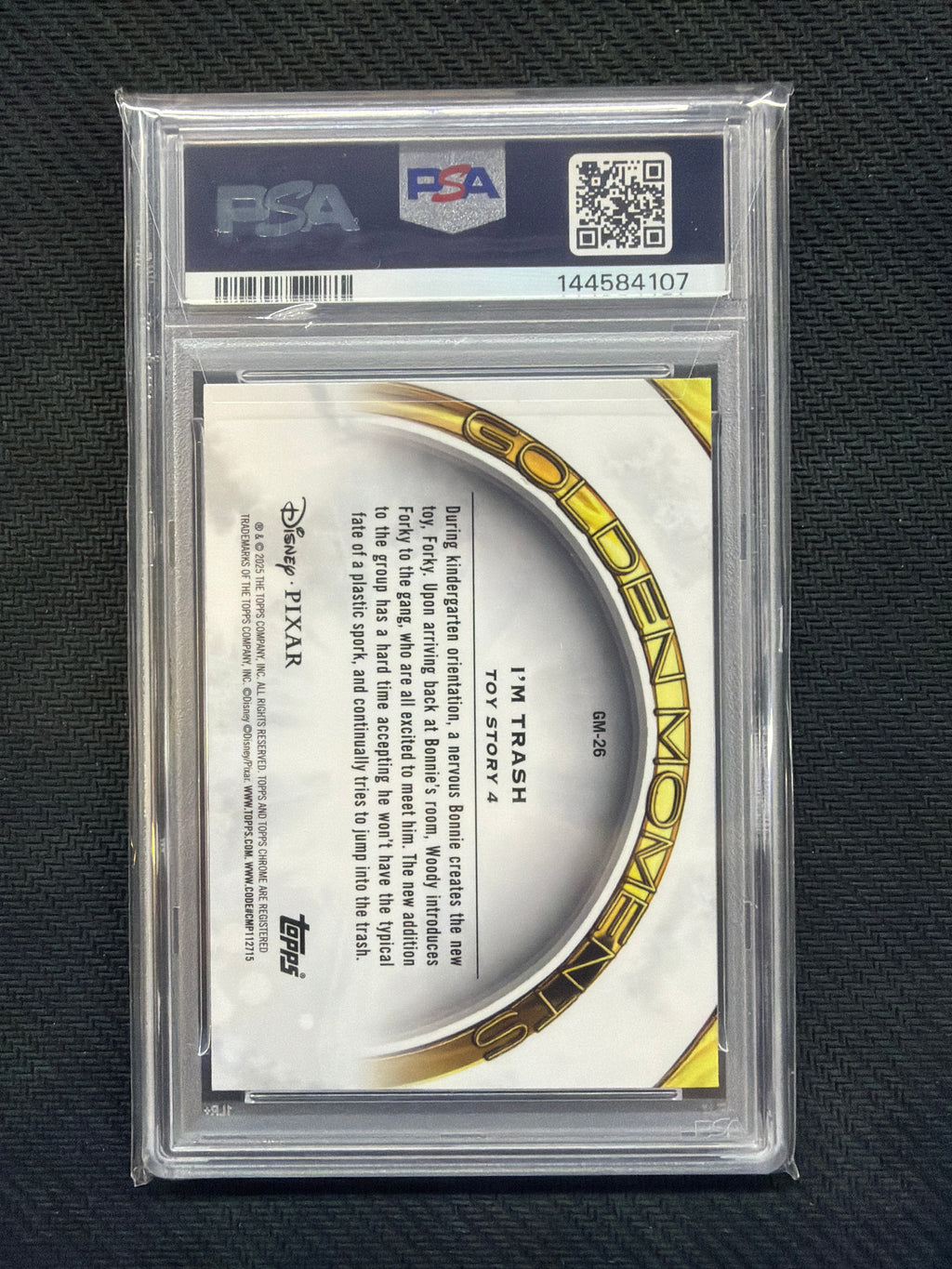 2025 Topps Pixar Gold I'm Trash Forky Golden Moments PSA 10 107