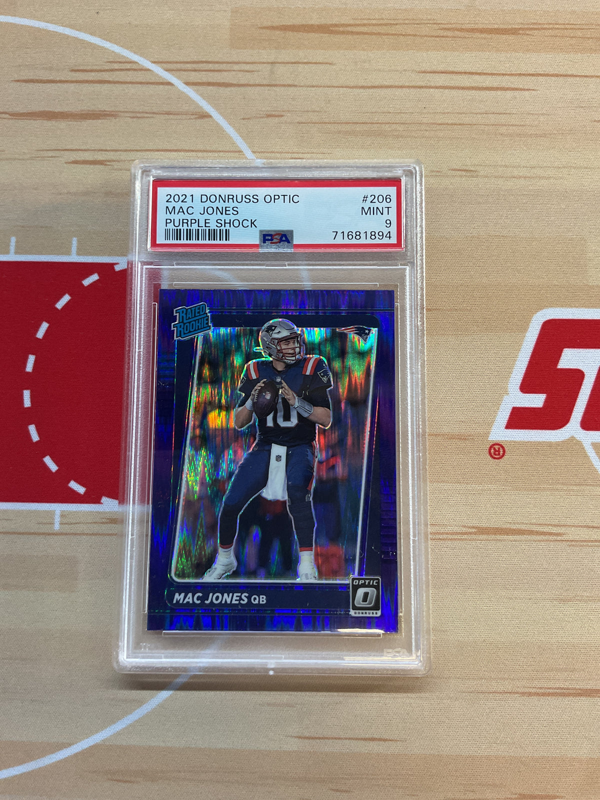2021 Donruss Optic Mac Jones Rookie Purple Shock PSA 9 Alabama 894