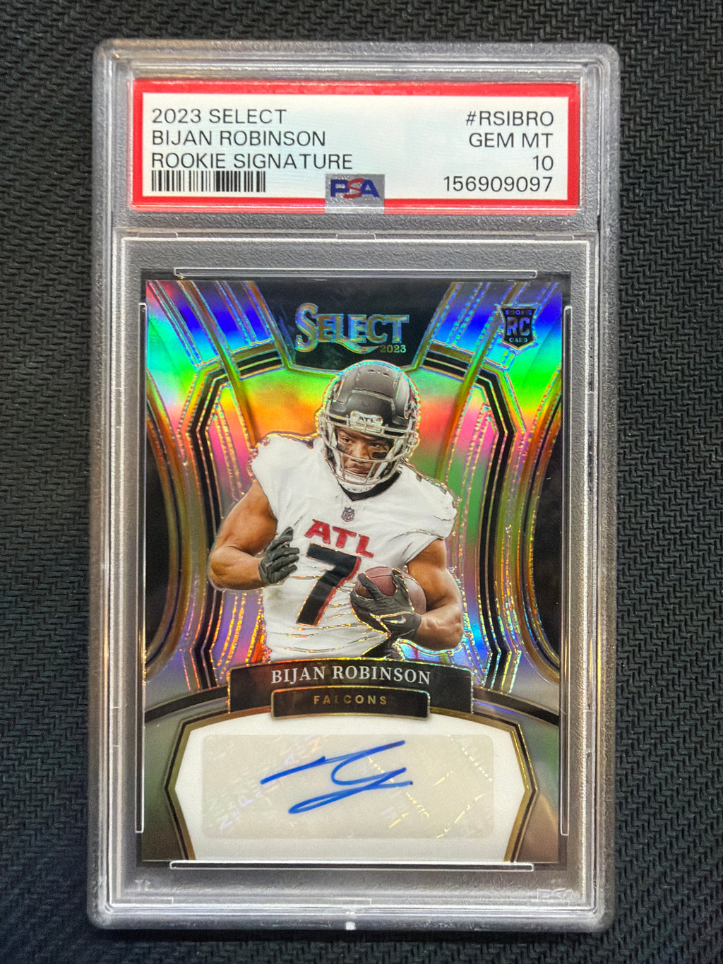 2023 Select Bijan Robinson Rookie Signature /199 #RSIBRO PSA 10 Falcons 097