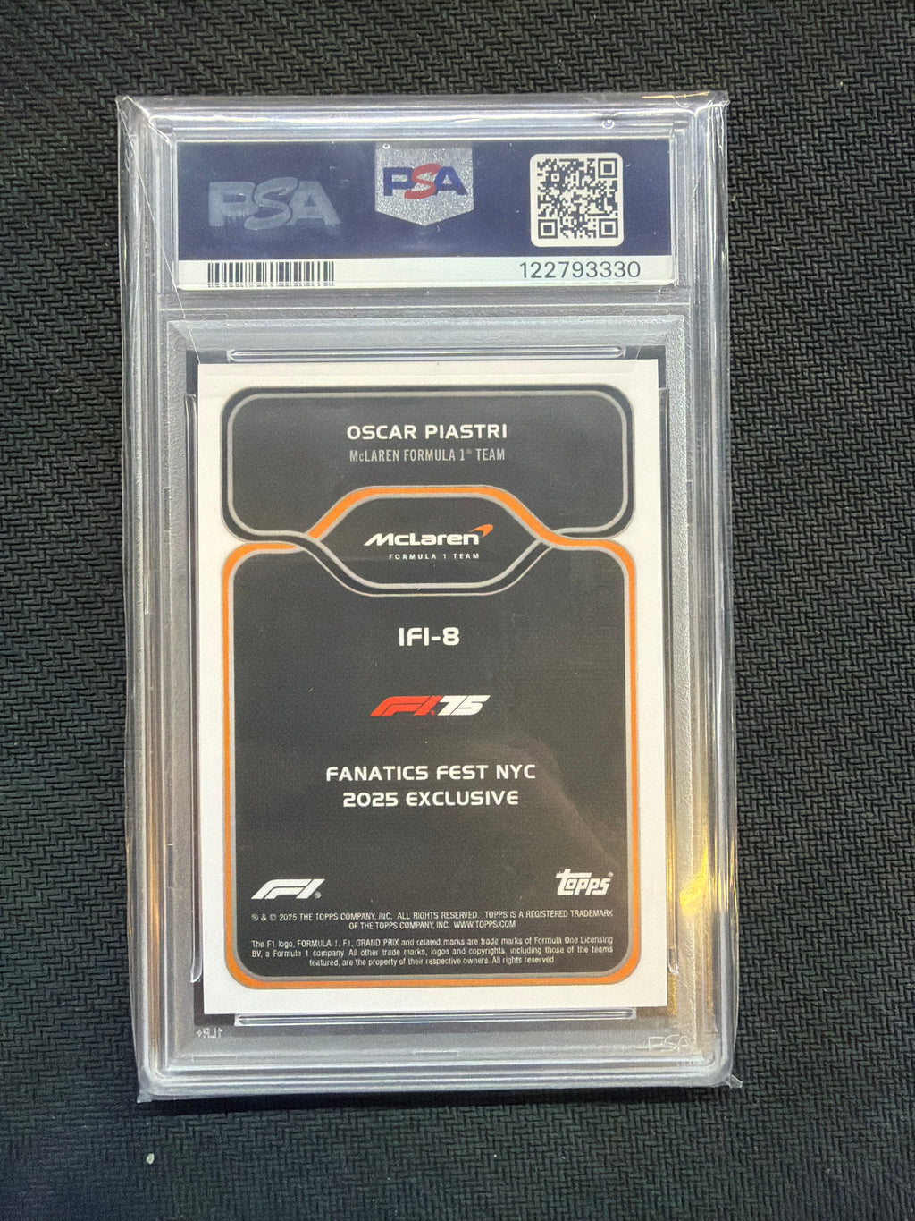 2025 Topps F1 Fanatics Fest Oscar Piastri I Love F1 /25 PSA 10