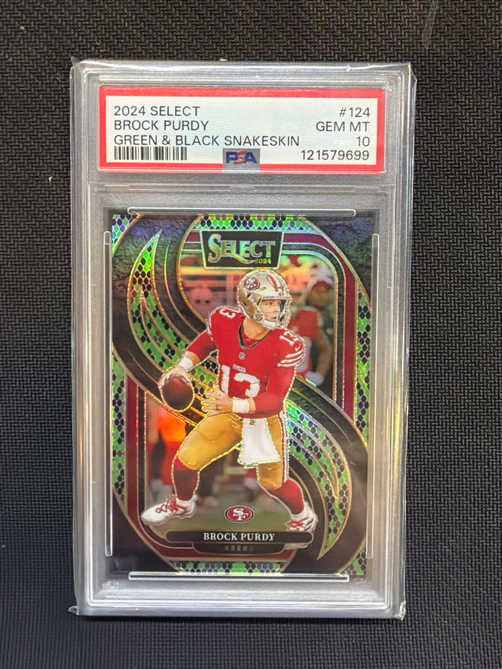 2024 Select Brock Purdy Green & Black Snakeskin /2 Premier Level PSA 10 699