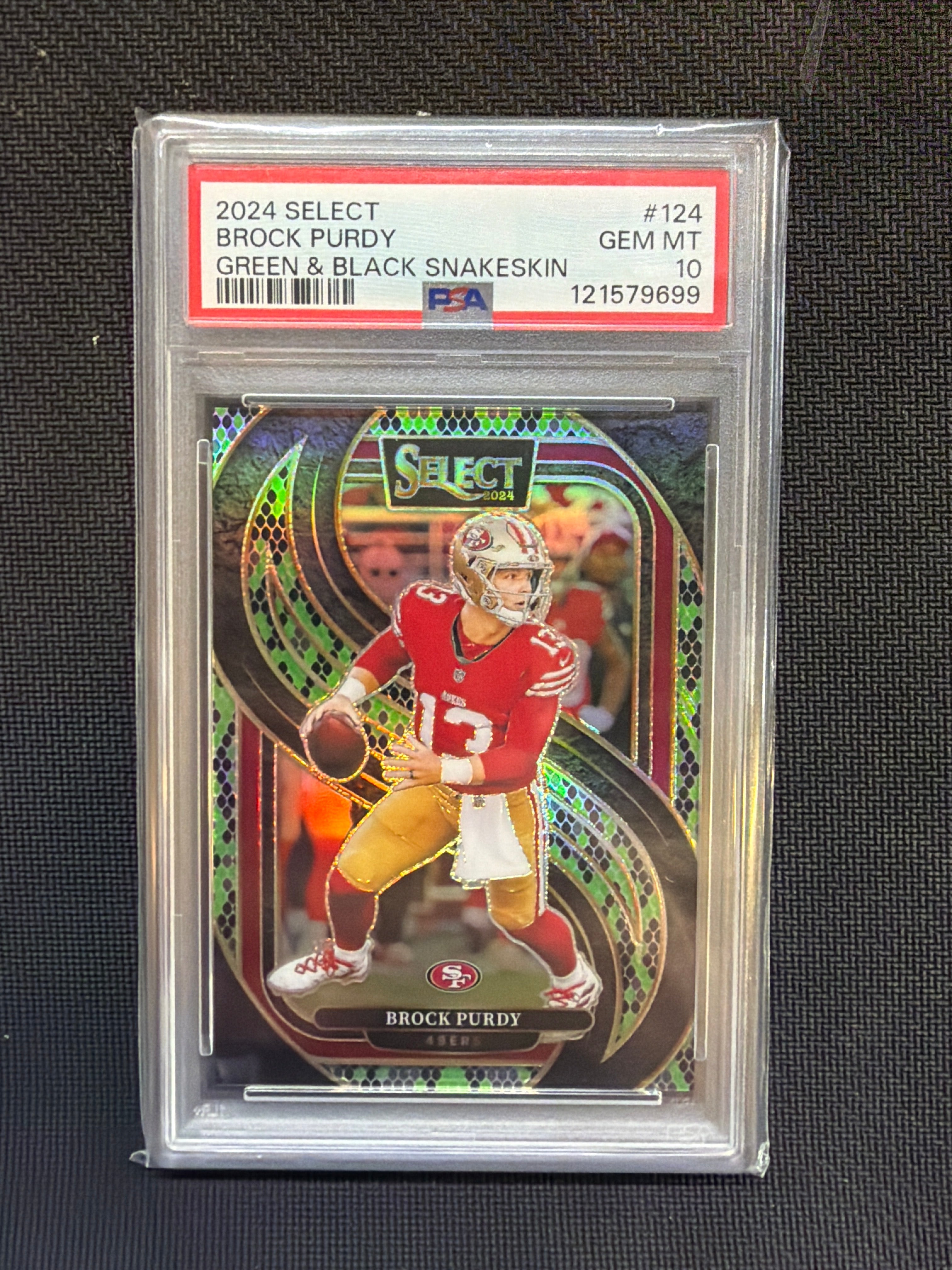 2024 Select Brock Purdy Green & Black Snakeskin /2 Premier Level PSA 10 699