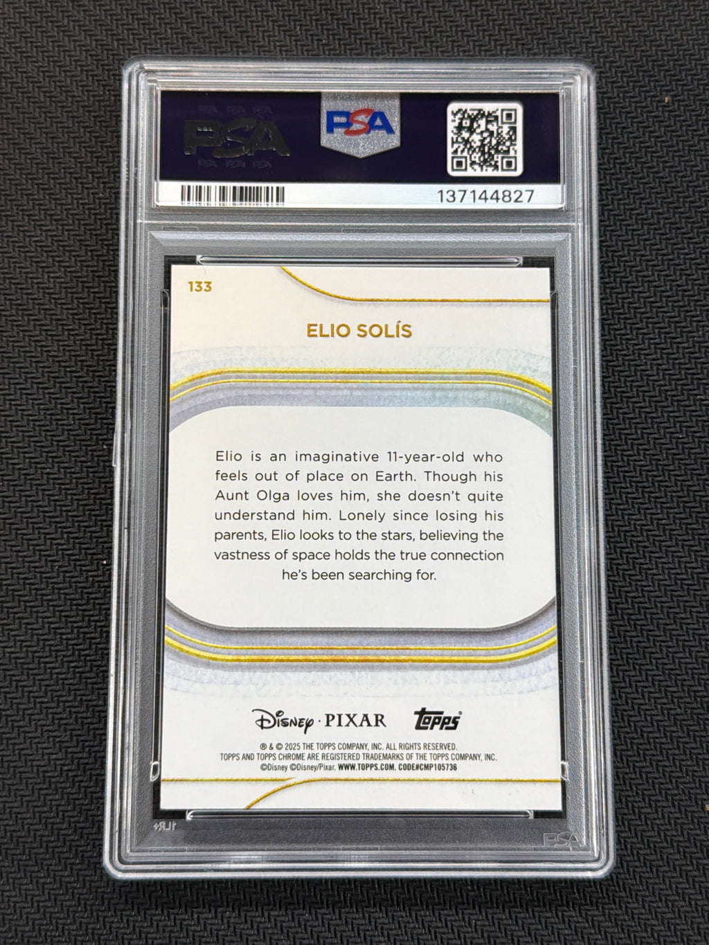 2025 Topps Chrome Disney Elio Solis Black & White /101 PSA 8 827