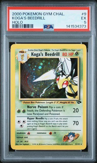 2000 Pokemon Gym Challenge Koga's Beedrill Holo #9 PSA 5
