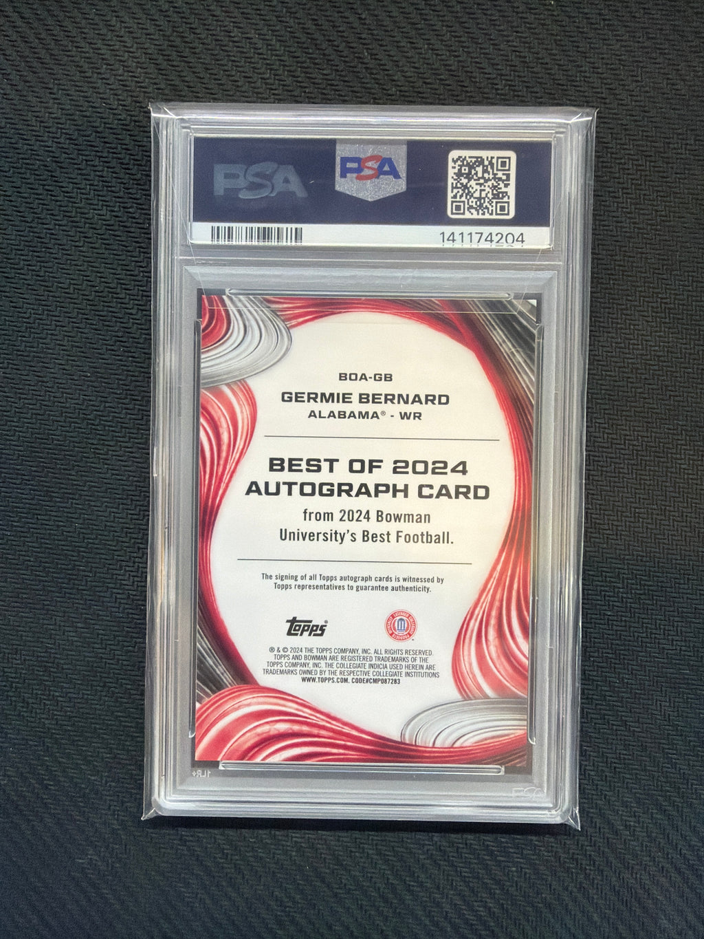2024 Bowman's Best Germie Bernard Auto Refractor PSA 10 204