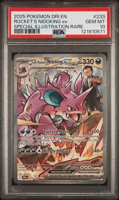 2025 Team Rocket's Nidoking ex 233 PSA 10