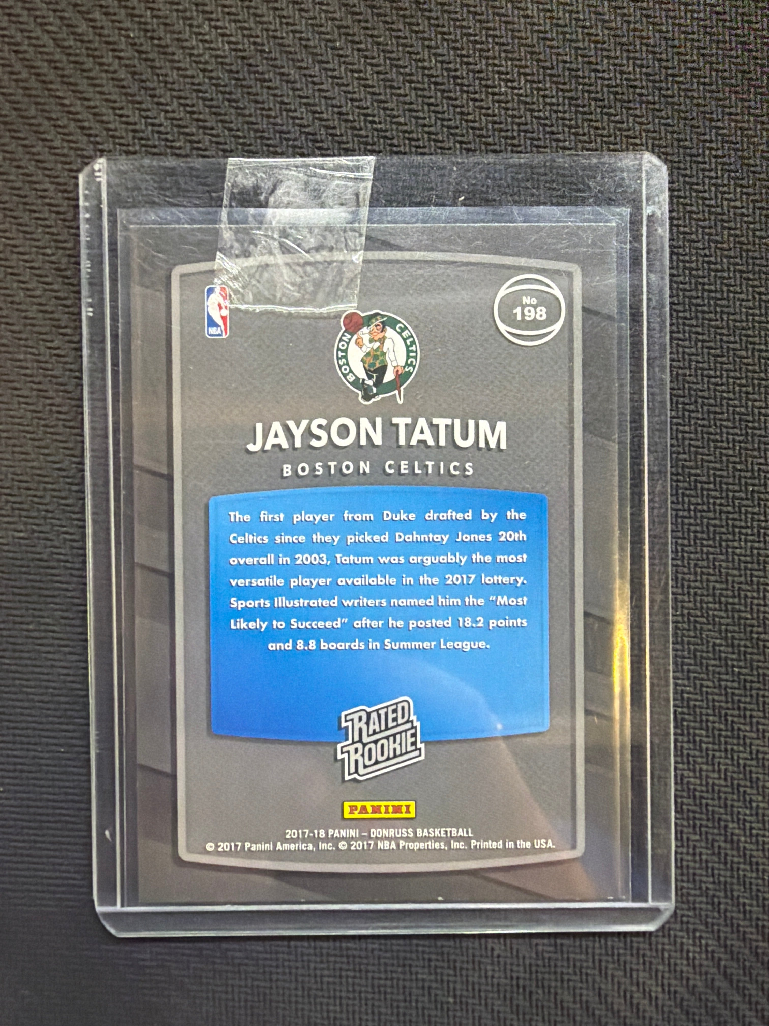 2017 Panini Donruss Jayson Tatum Rated Rookie