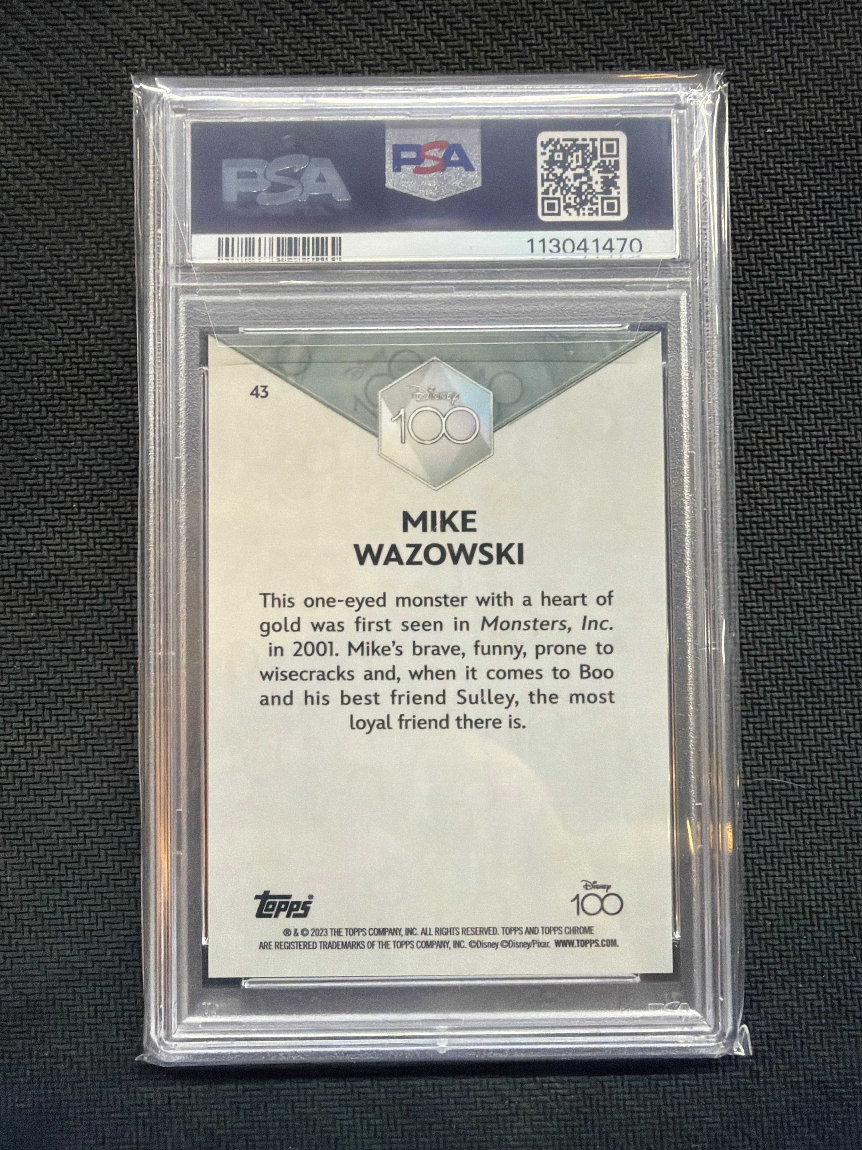 2023 Topps Chrome Disney 100 Mike Wazowski #43 Rookie PSA 9