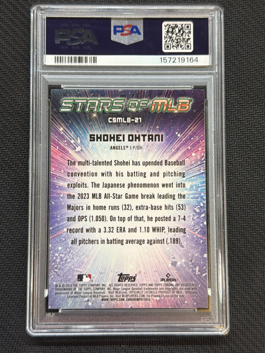 2024 Topps Shohei Ohtani Stars Of MLB Chrome PSA 10 164