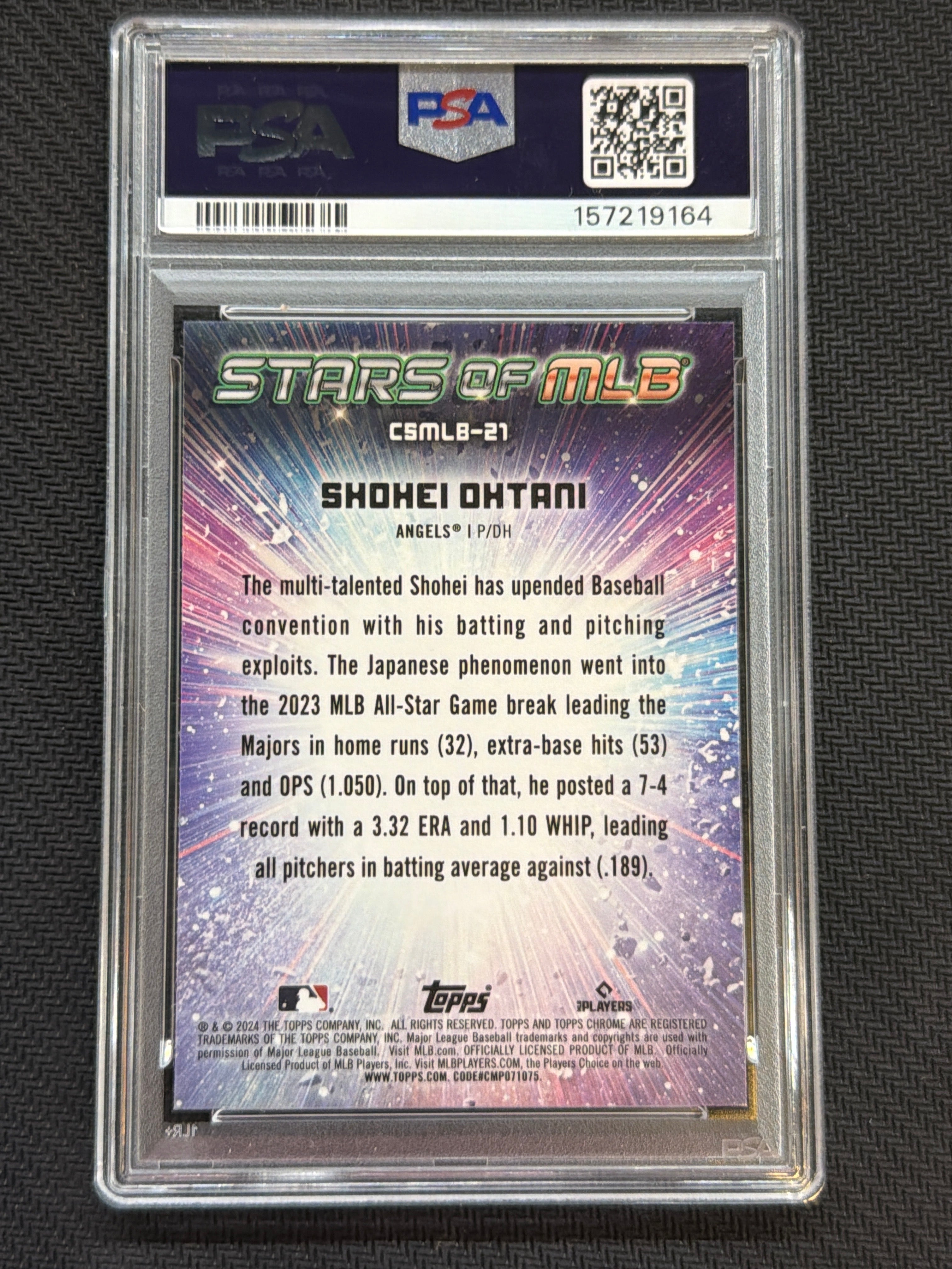 2024 Topps Shohei Ohtani Stars Of MLB Chrome PSA 10 164