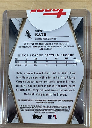 2022 Bowman Sapphire Wes Kath Gold Auto /50
