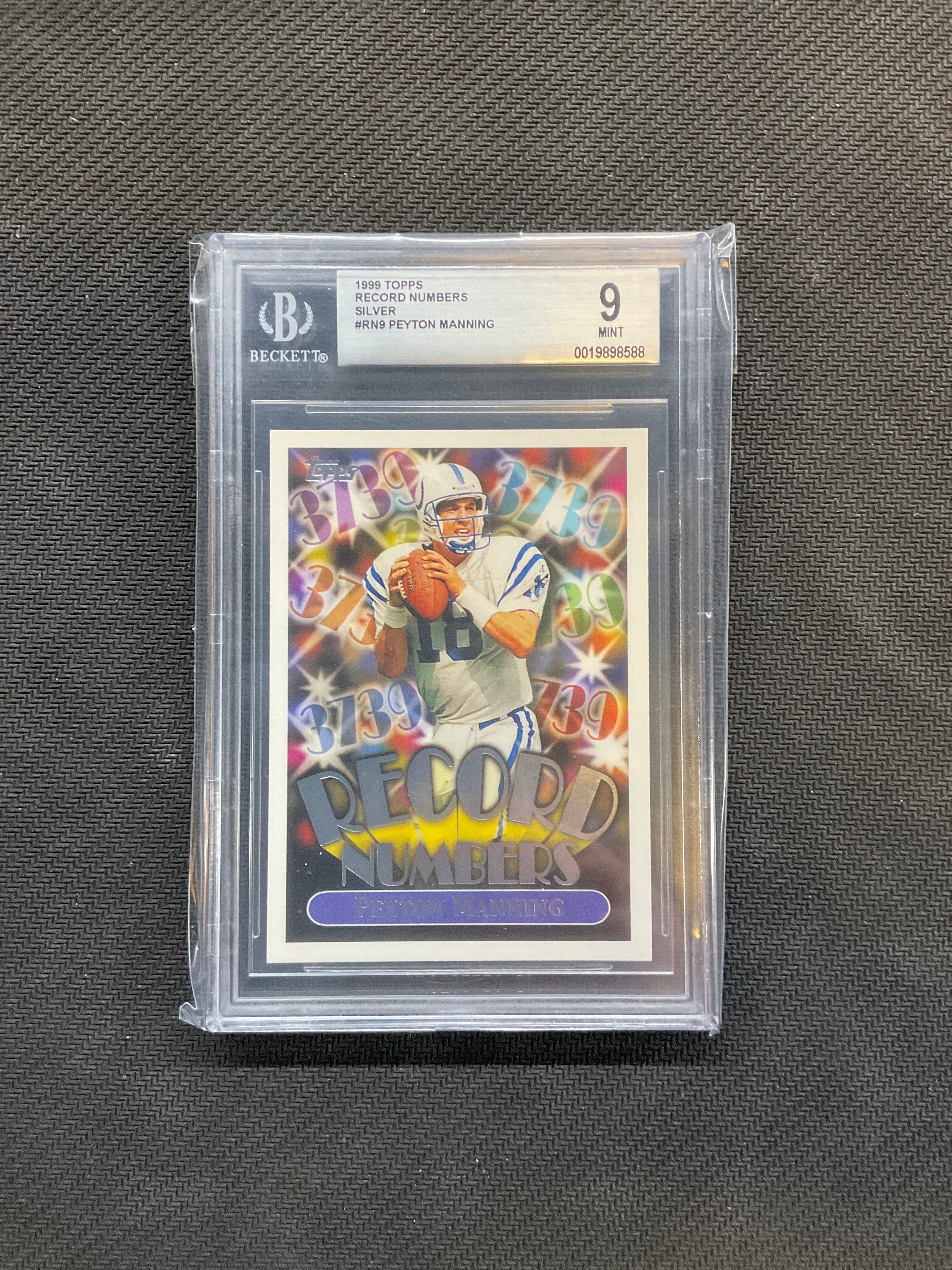 1999 Topps Peyton Manning Record Numbers BGS 9