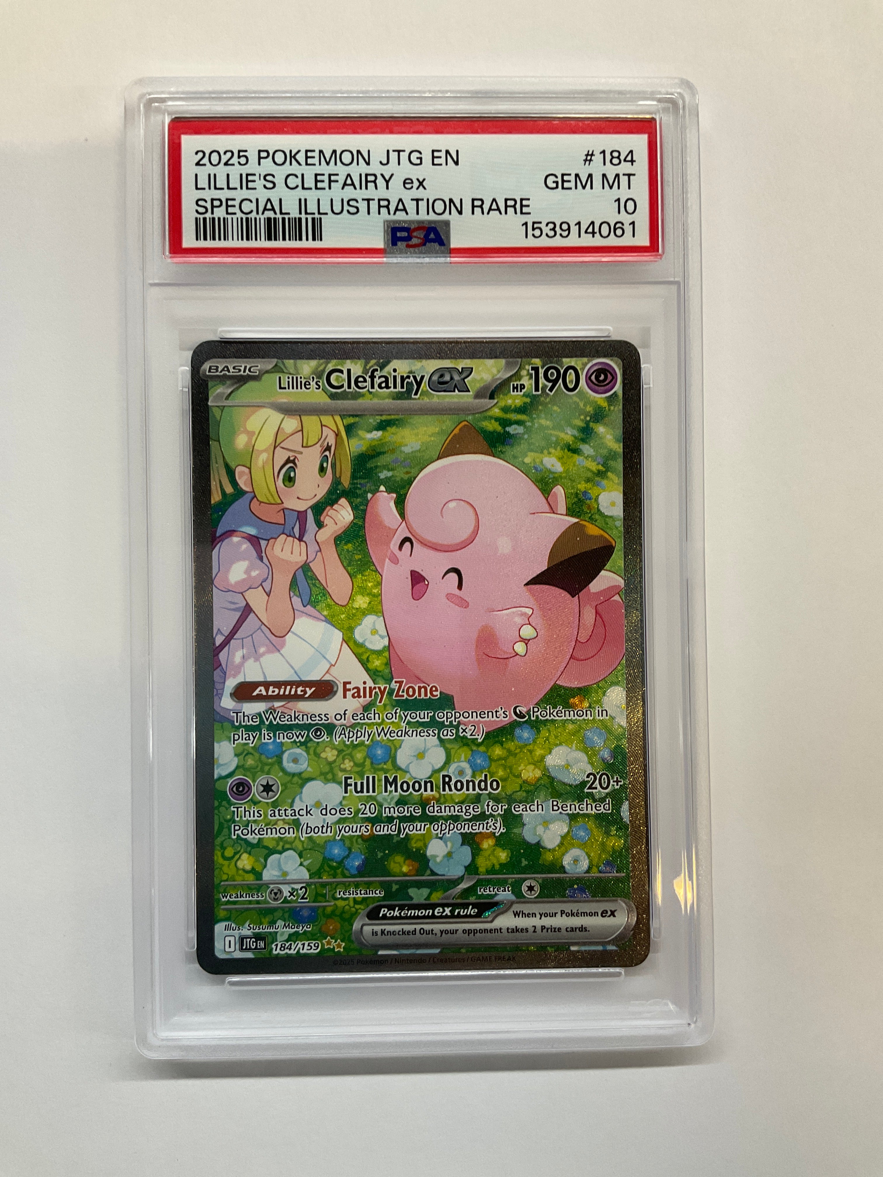 2025 Pokemon Journey Together Lillie's Clefairy ex 184 PSA 10