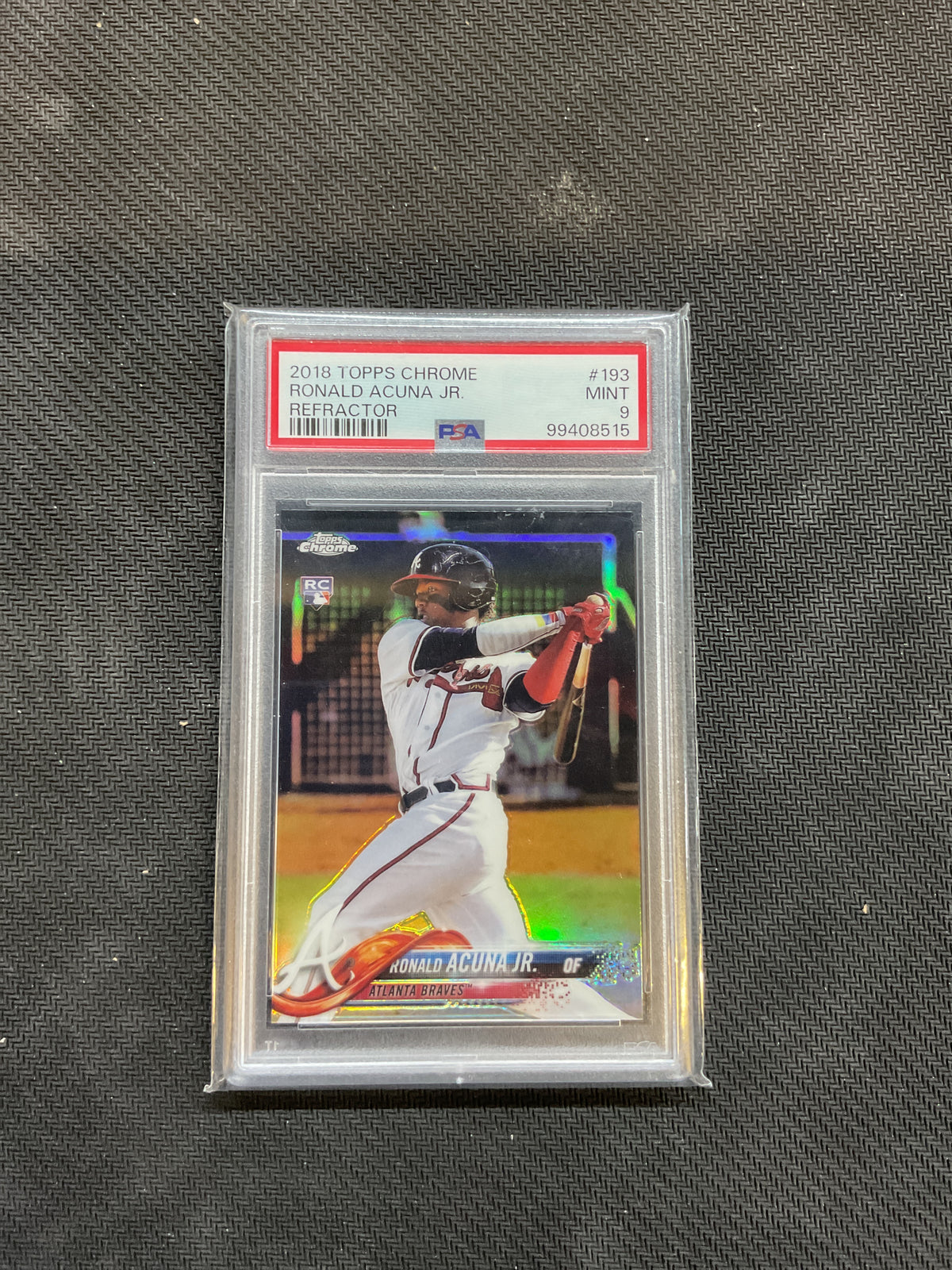 2018 Topps Chrome Ronald Acuna Jr. Rookie Refractor PSA 9 Braves