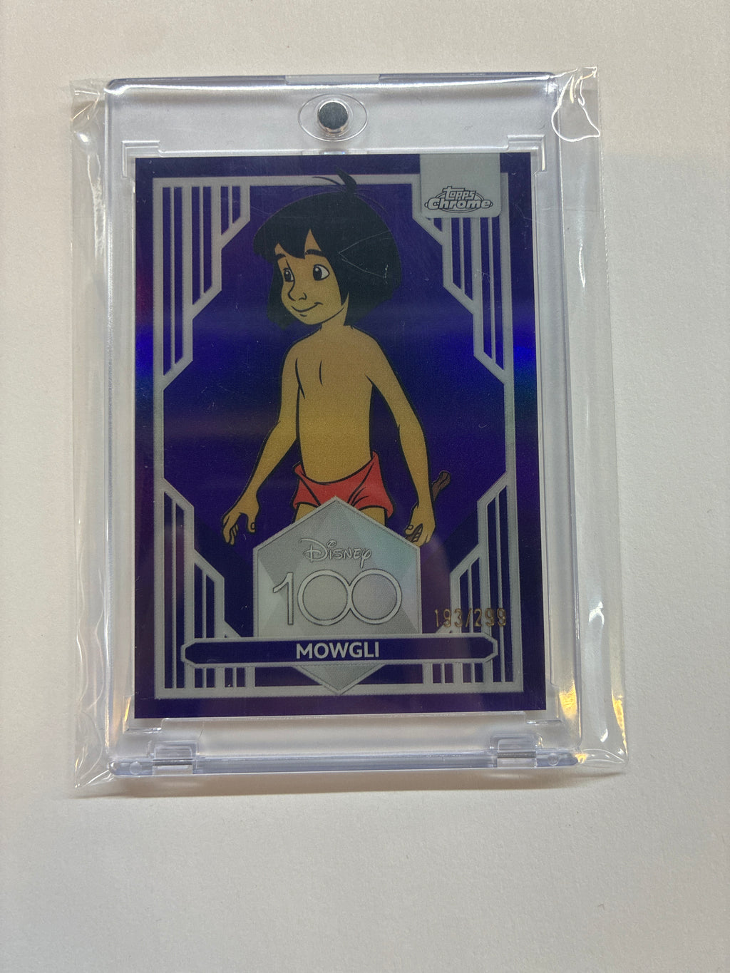 2023 Topps Chrome Disney 100 Mowgli Purple Refractor /299