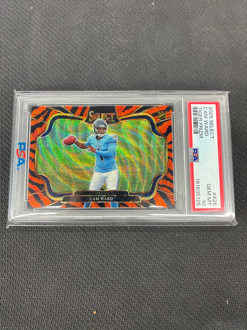 2025 Select Cam Ward Tiger Prizm Case Hit PSA 10 Titans