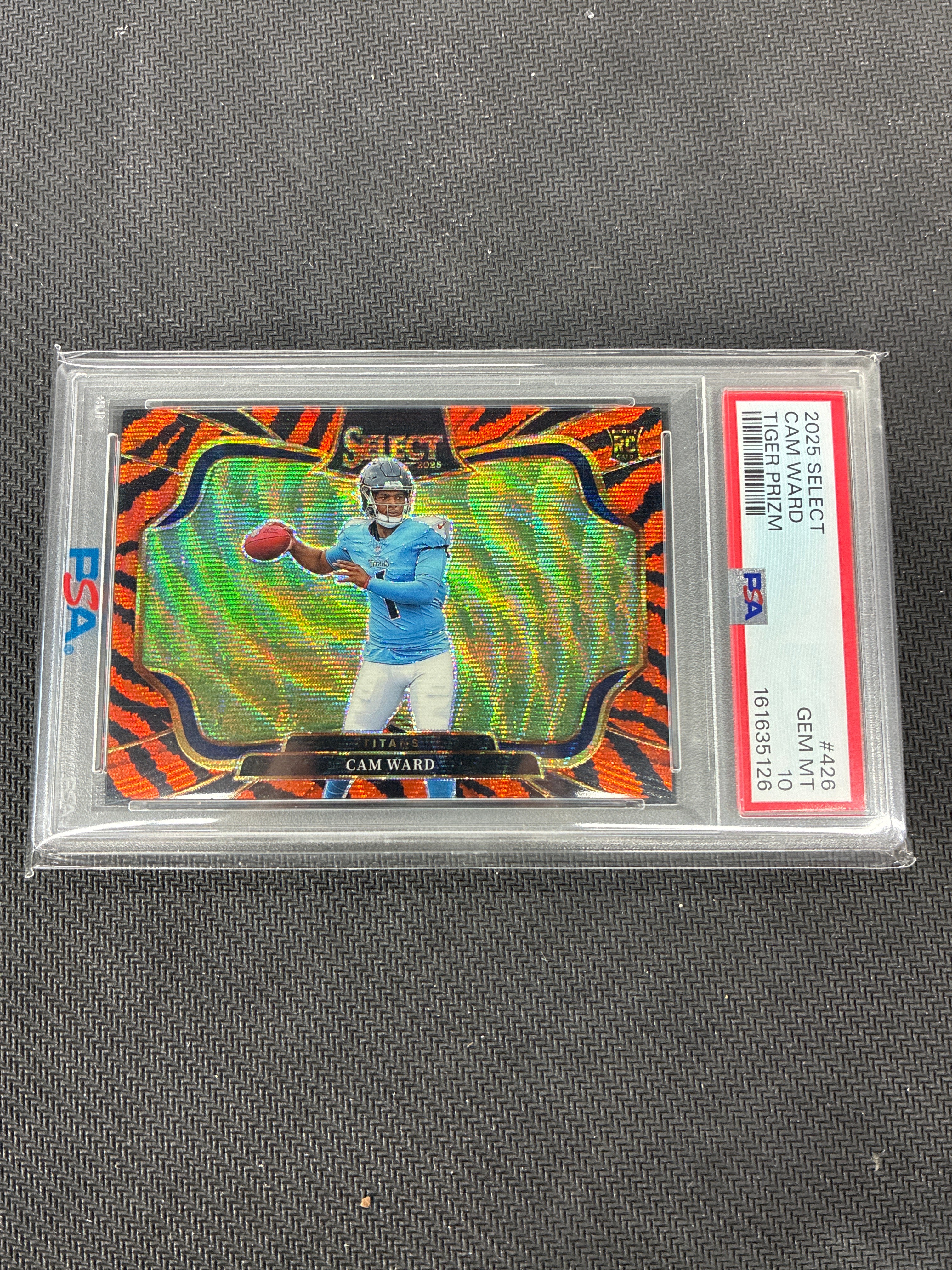 2025 Select Cam Ward Tiger Prizm Case Hit PSA 10 Titans