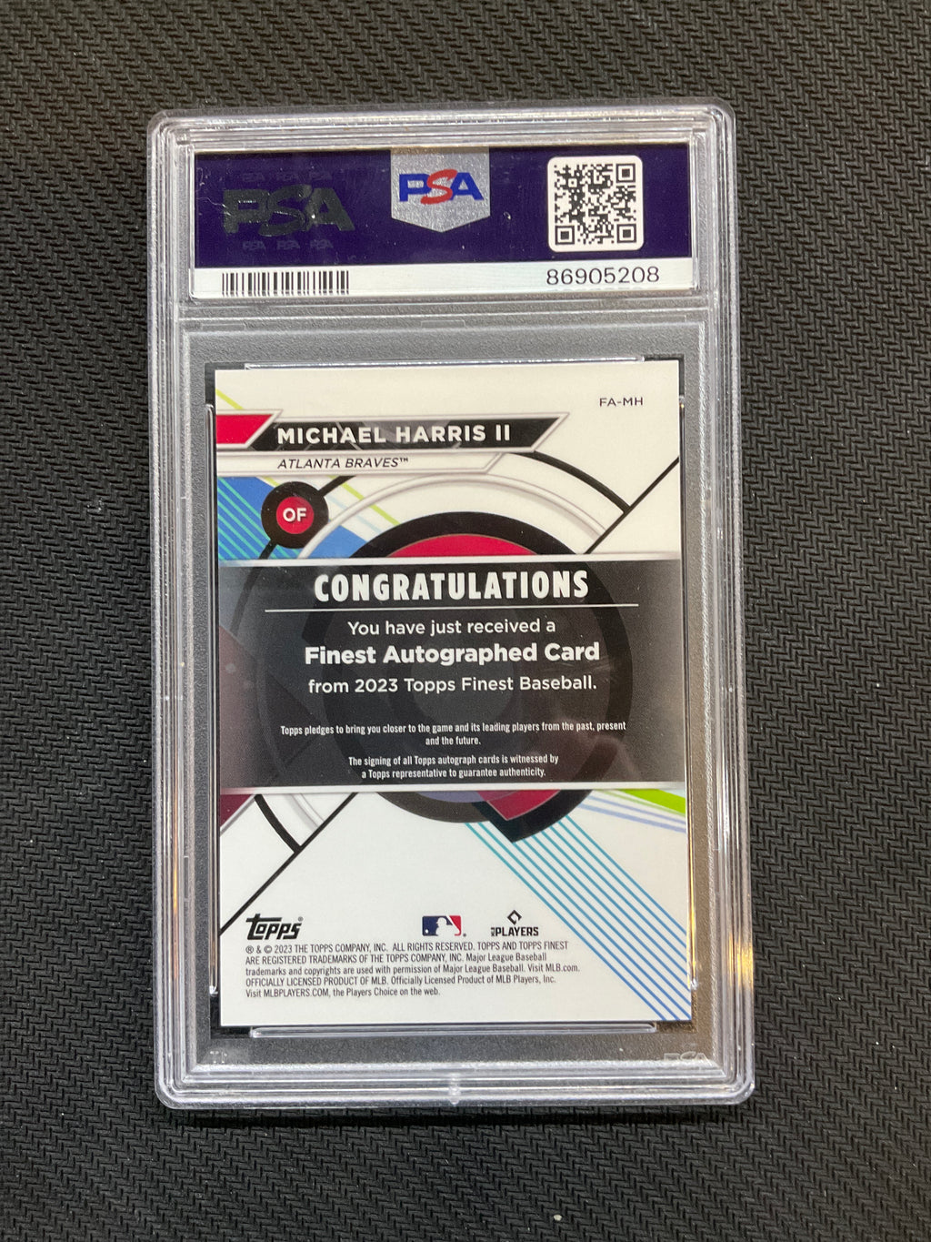 2023 Topps Finest Michael Harris II Rookie Auto PSA 10 Braves