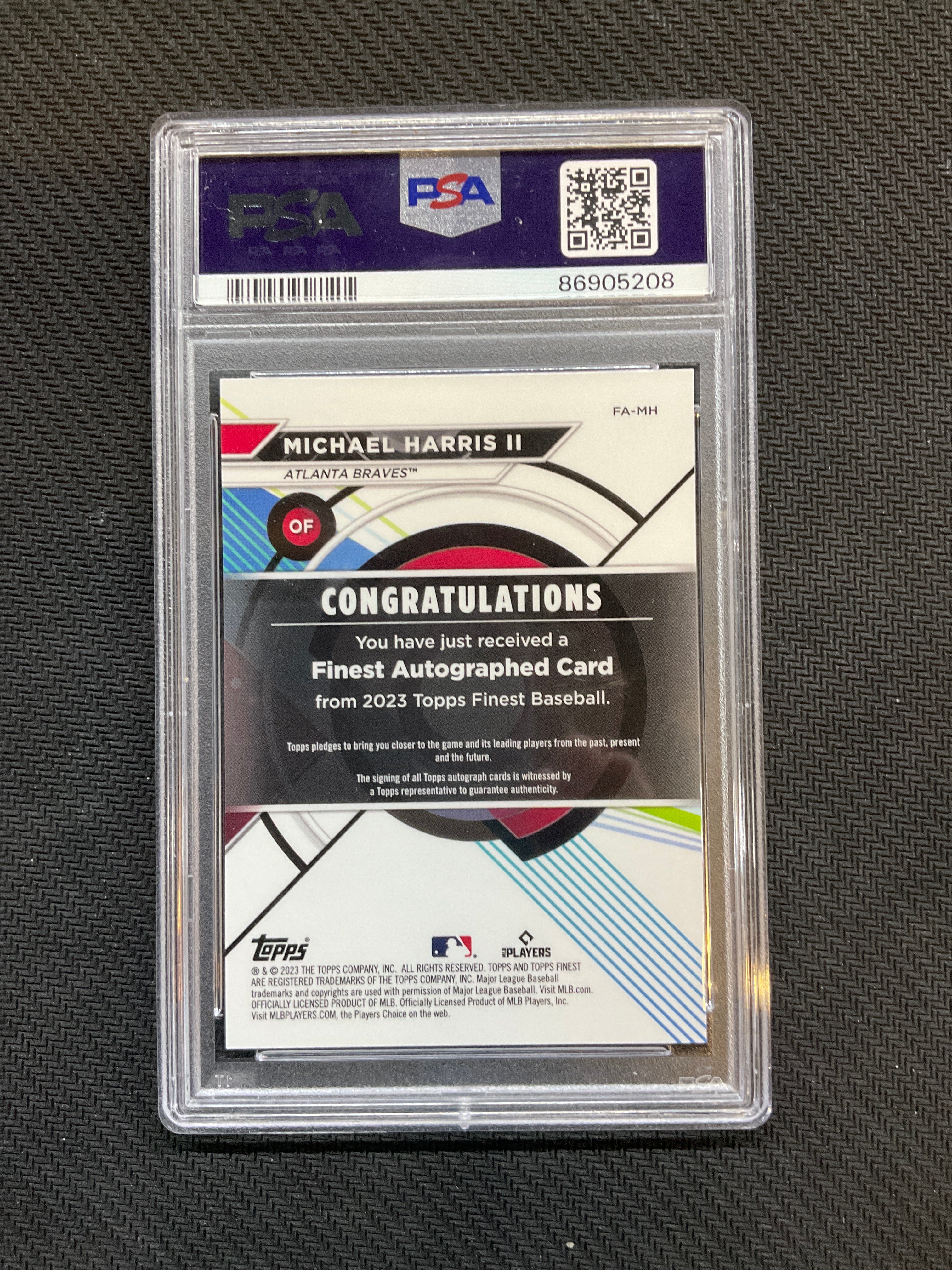 2023 Topps Finest Michael Harris II Rookie Auto PSA 10 Braves