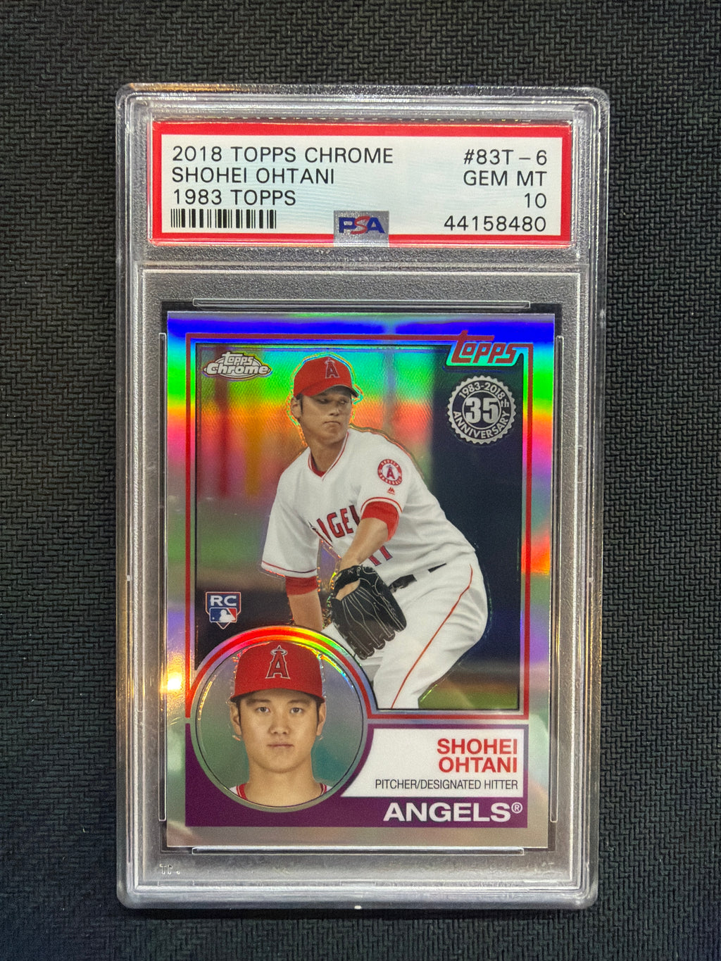 2018 Topps Chrome Shohei Ohtani 83 Rookie Refractor PSA 10 Angels