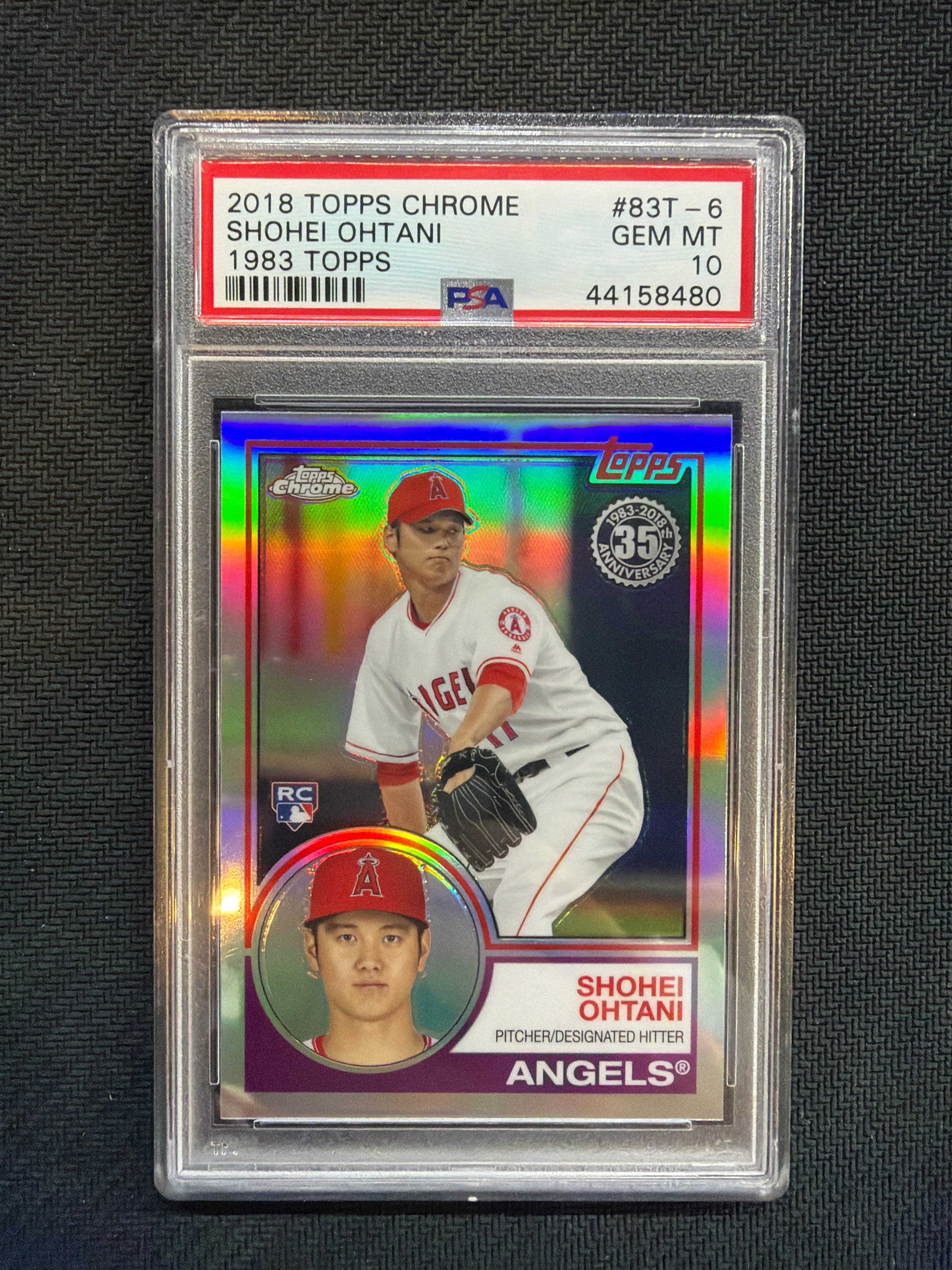 2018 Topps Chrome Shohei Ohtani 83 Rookie Refractor PSA 10 Angels