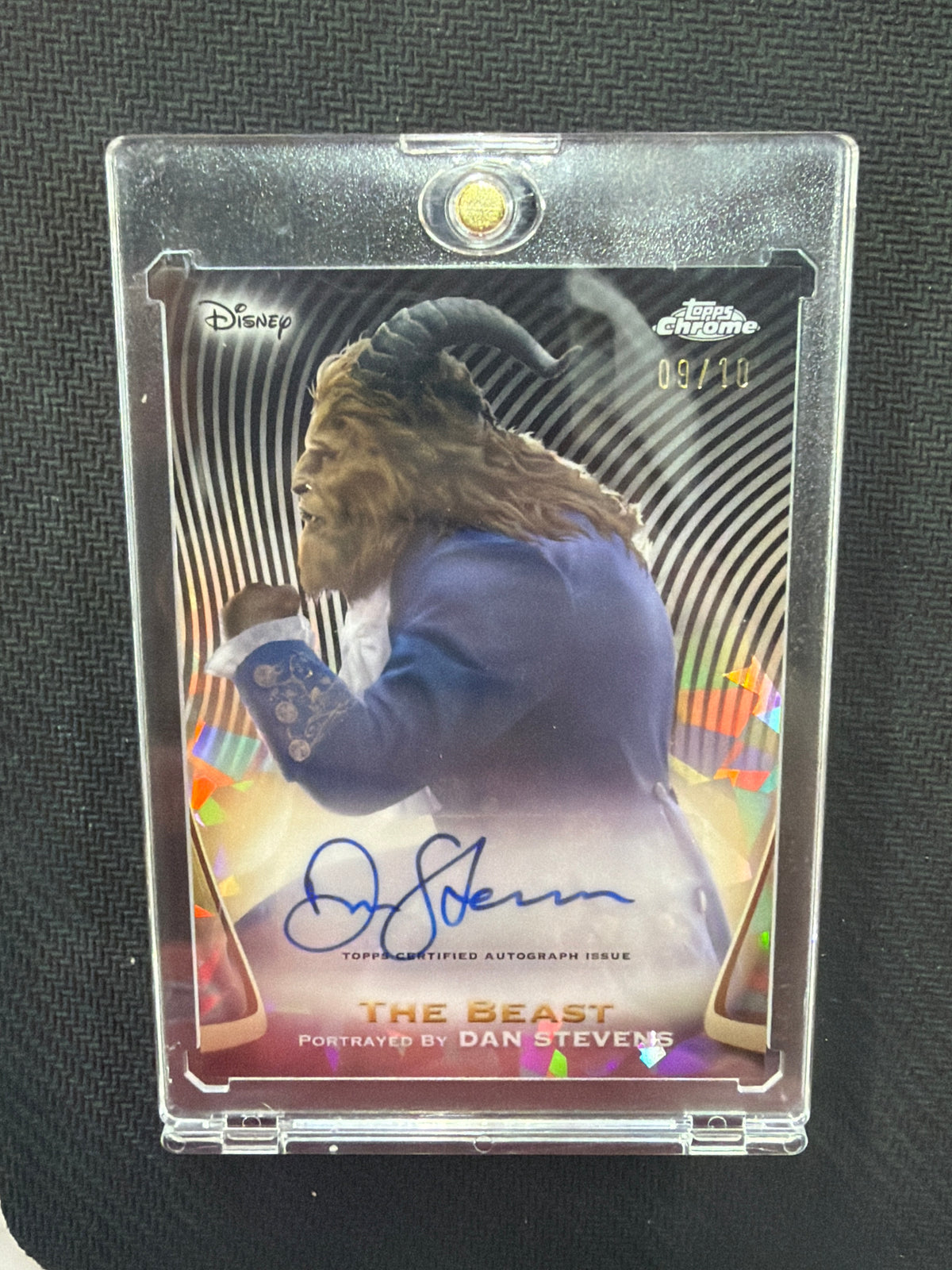 2025 Topps Chrome Disney Sapphire The Beast Dan Stevens Auto /10
