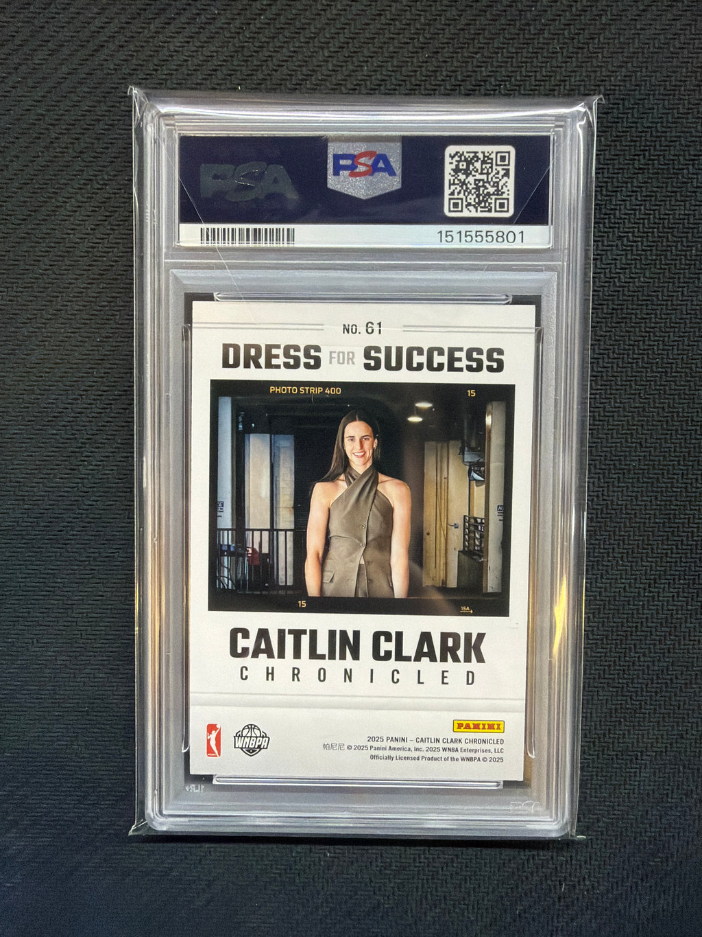 2025 Caitlin Clark Chronicled Caitlin Clark Dress For Success PSA 8 801