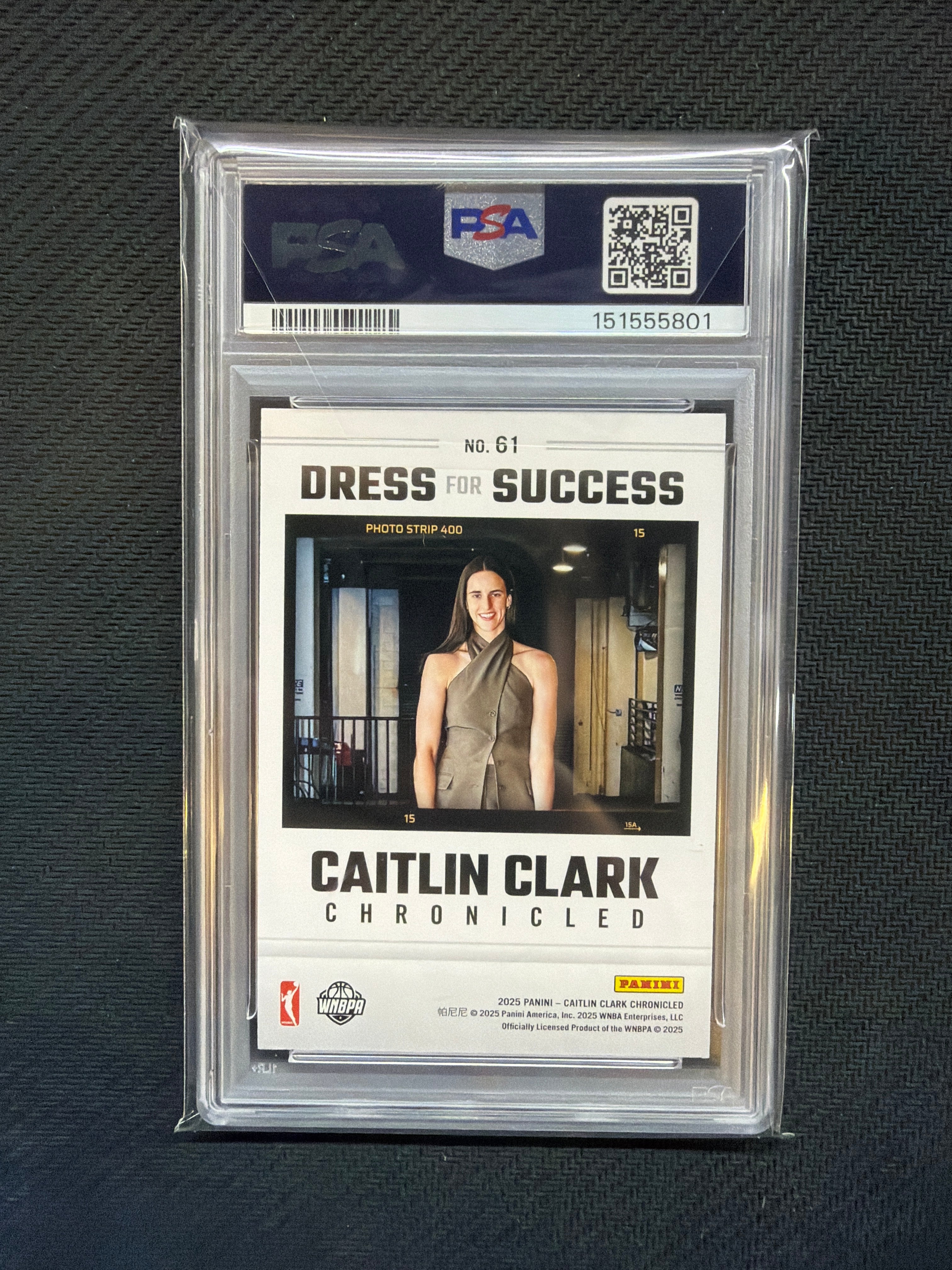 2025 Caitlin Clark Chronicled Caitlin Clark Dress For Success PSA 8 801