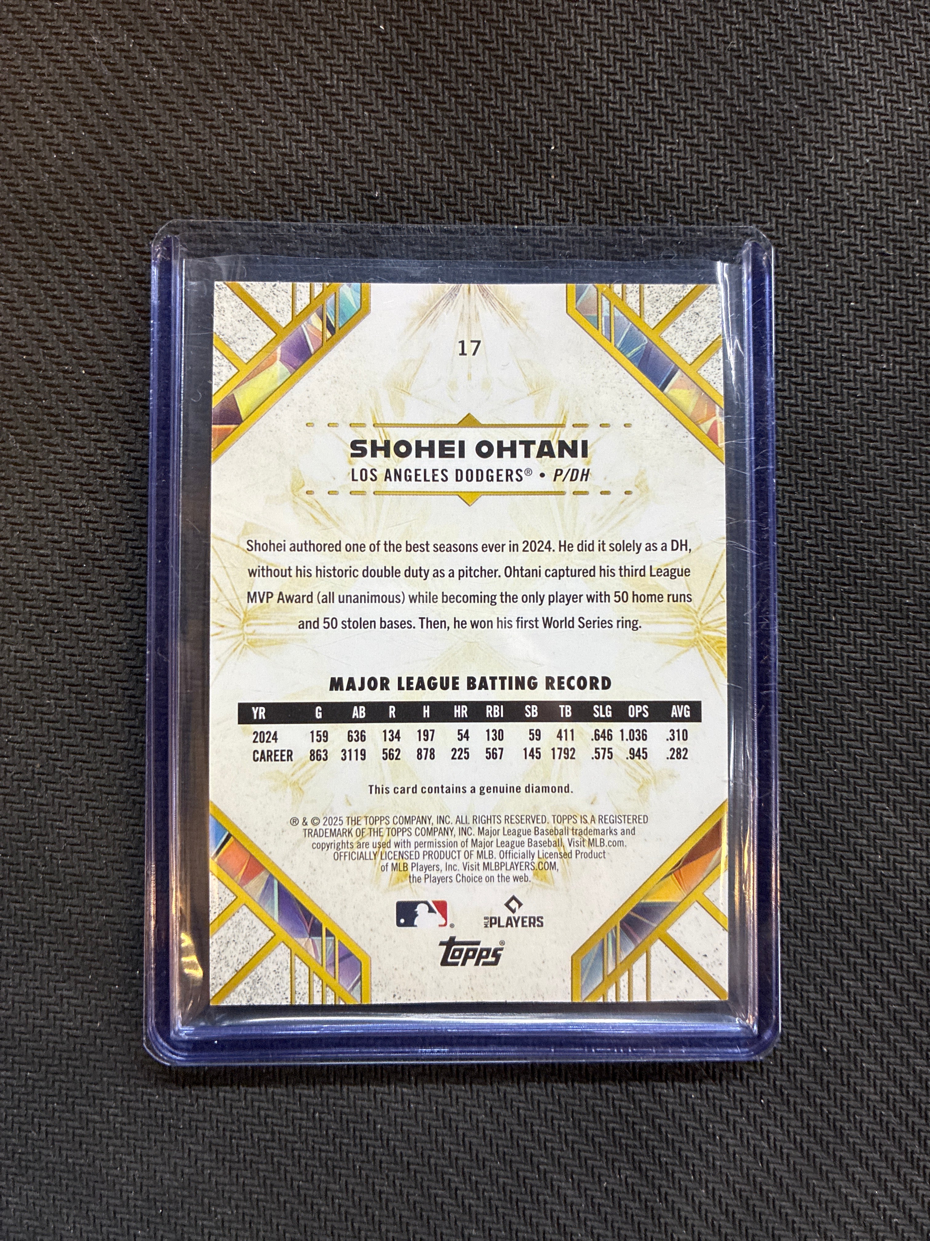 2025 Topps Diamond Icons Shohei Ohtani Genuine Diamond /25 Dodgers