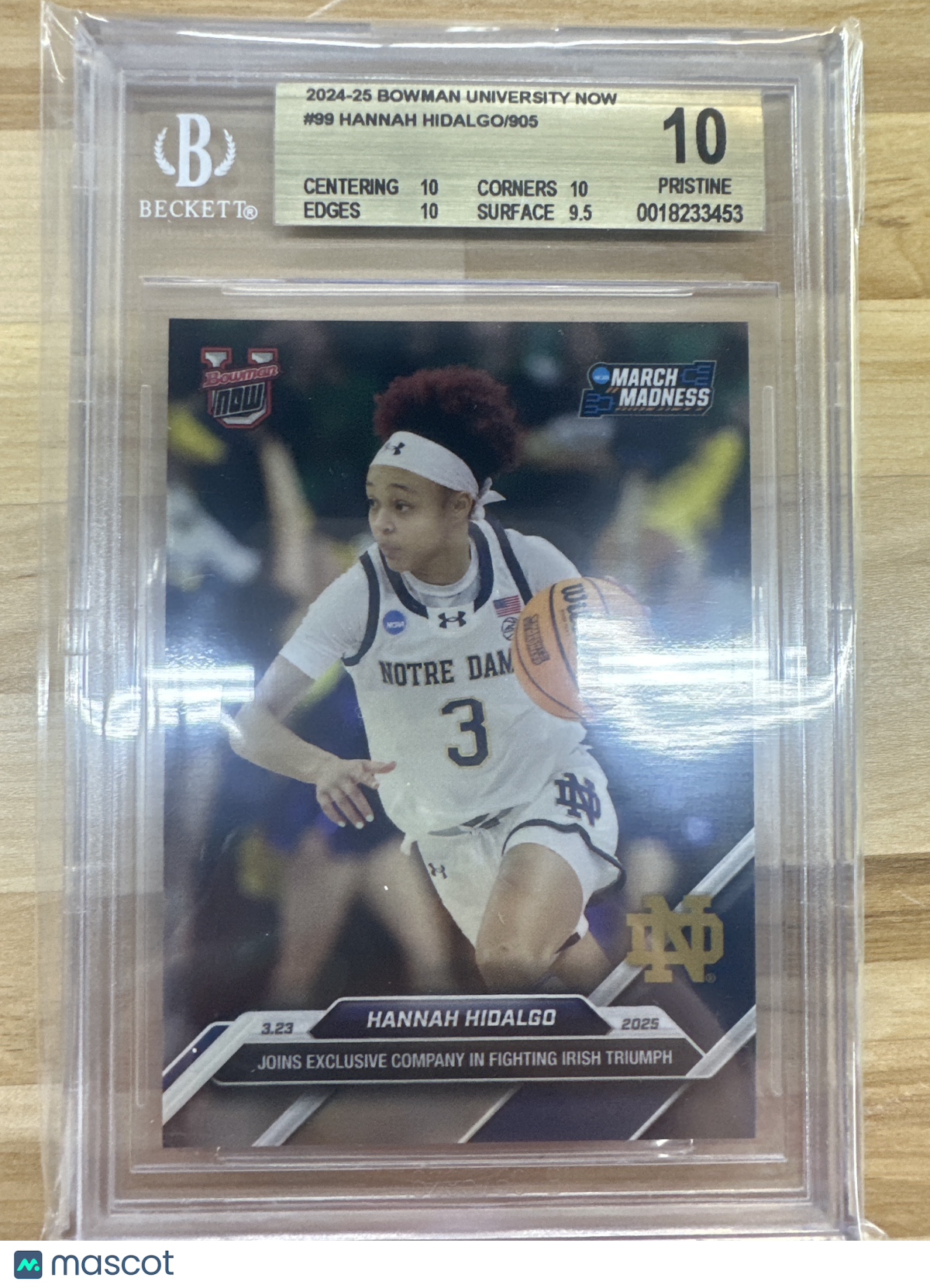 2024-25 Topps Bowman U Now Hannah Hidalgo Rookie BGS 10