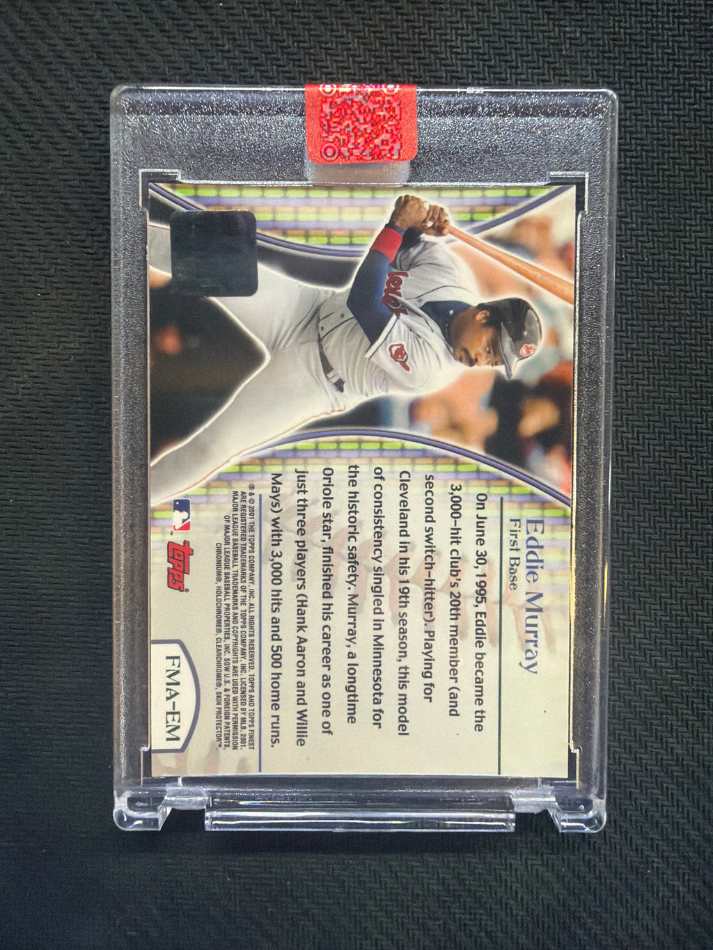 2001 Topps Finest Eddie Murray Finest Moments Auto 3000th Hit
