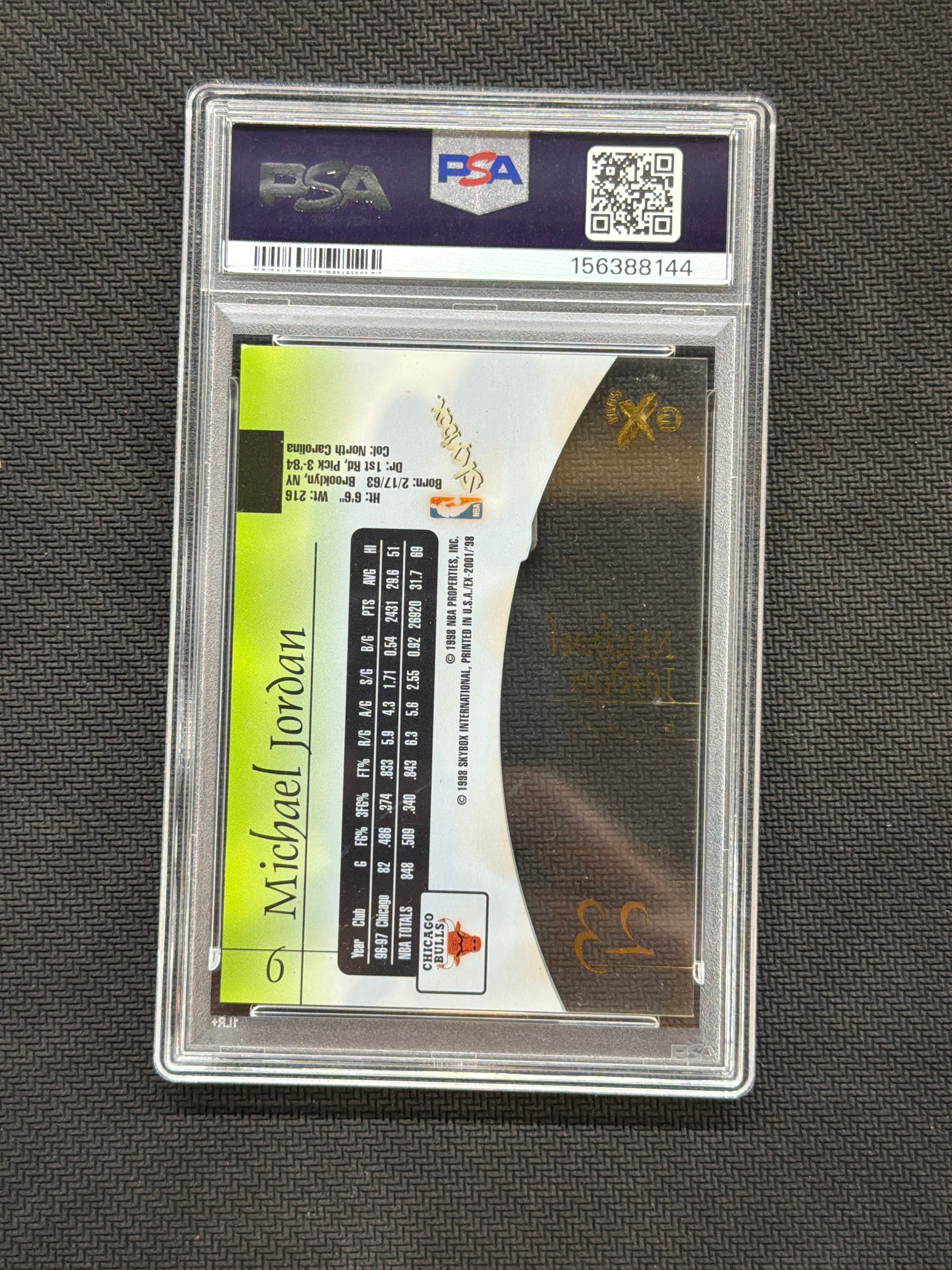 1997 Skybox E-X 2001 Michael Jordan PSA 5 Bulls