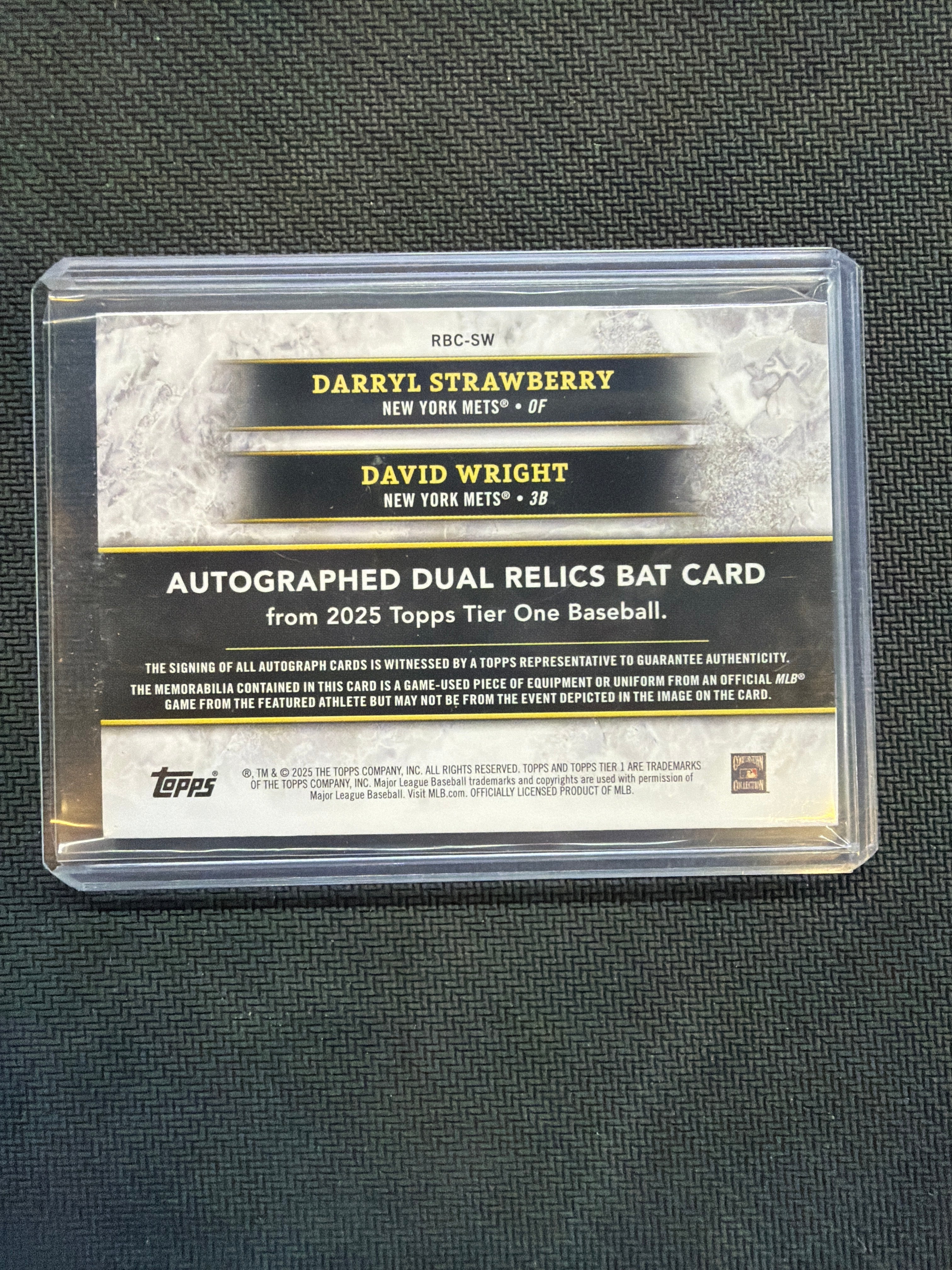 2025 Topps Tier Onre Darryl Strawberry David Wright Dual Patch Auto 1/1 Mets
