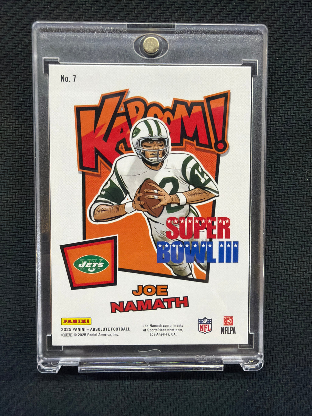 2025 Panini Absolute Joe Namath Gold Kaboom! /10 Super Bowl III