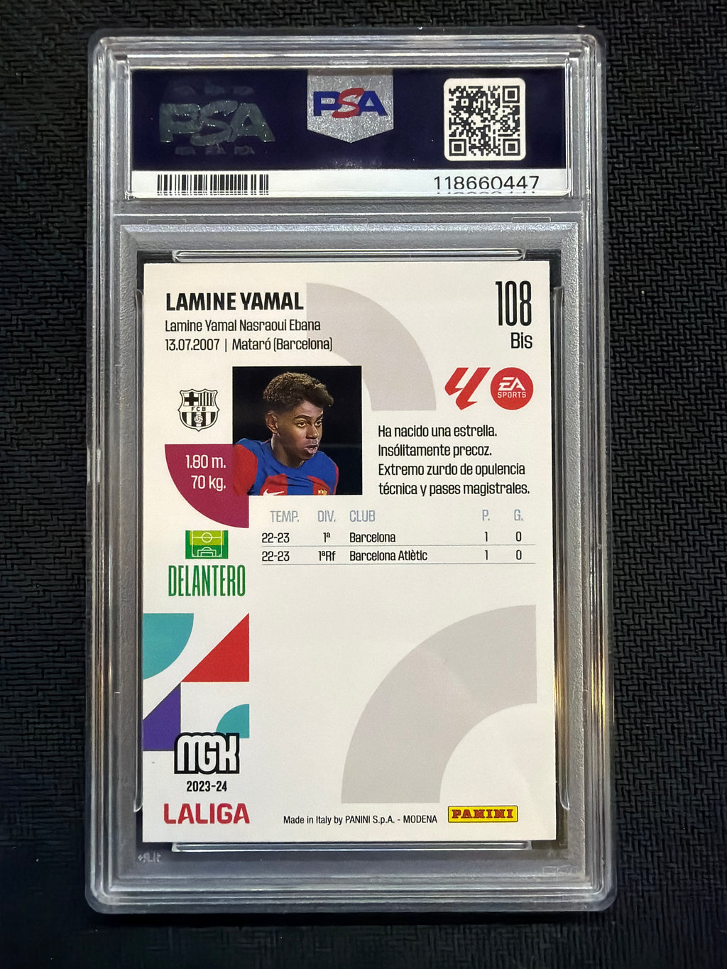 2023-24 Panini Megacracks Liga LaMine Yamal Rookie PSA 5 Barcelona